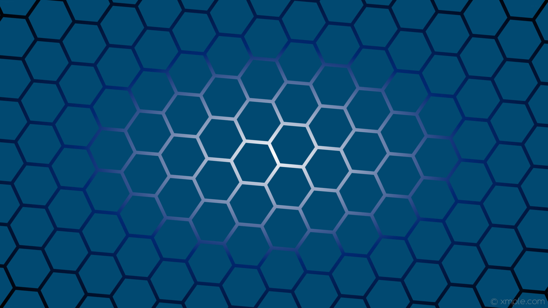 1920x1080 wallpaper gradient azure black hexagon glow white #014970 #ffffff #012870  diagonal 25Â°