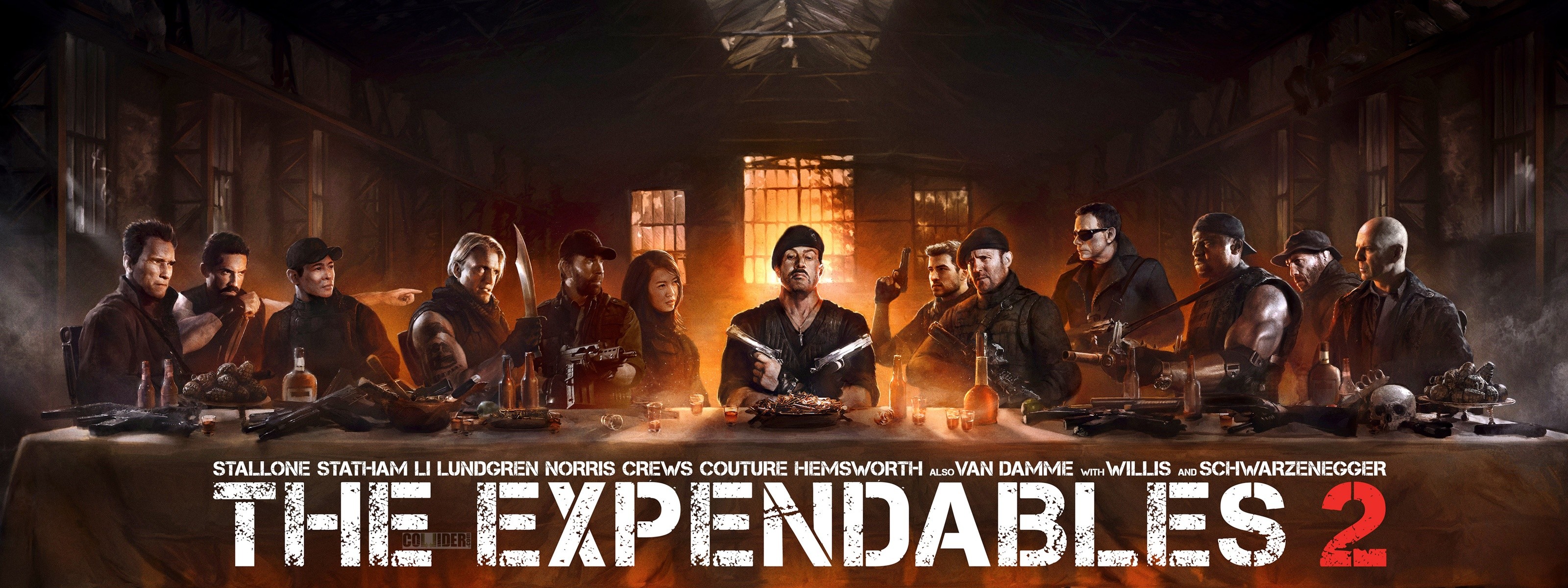 3200x1200 Expendables 2 The Last Supper Wallpapers