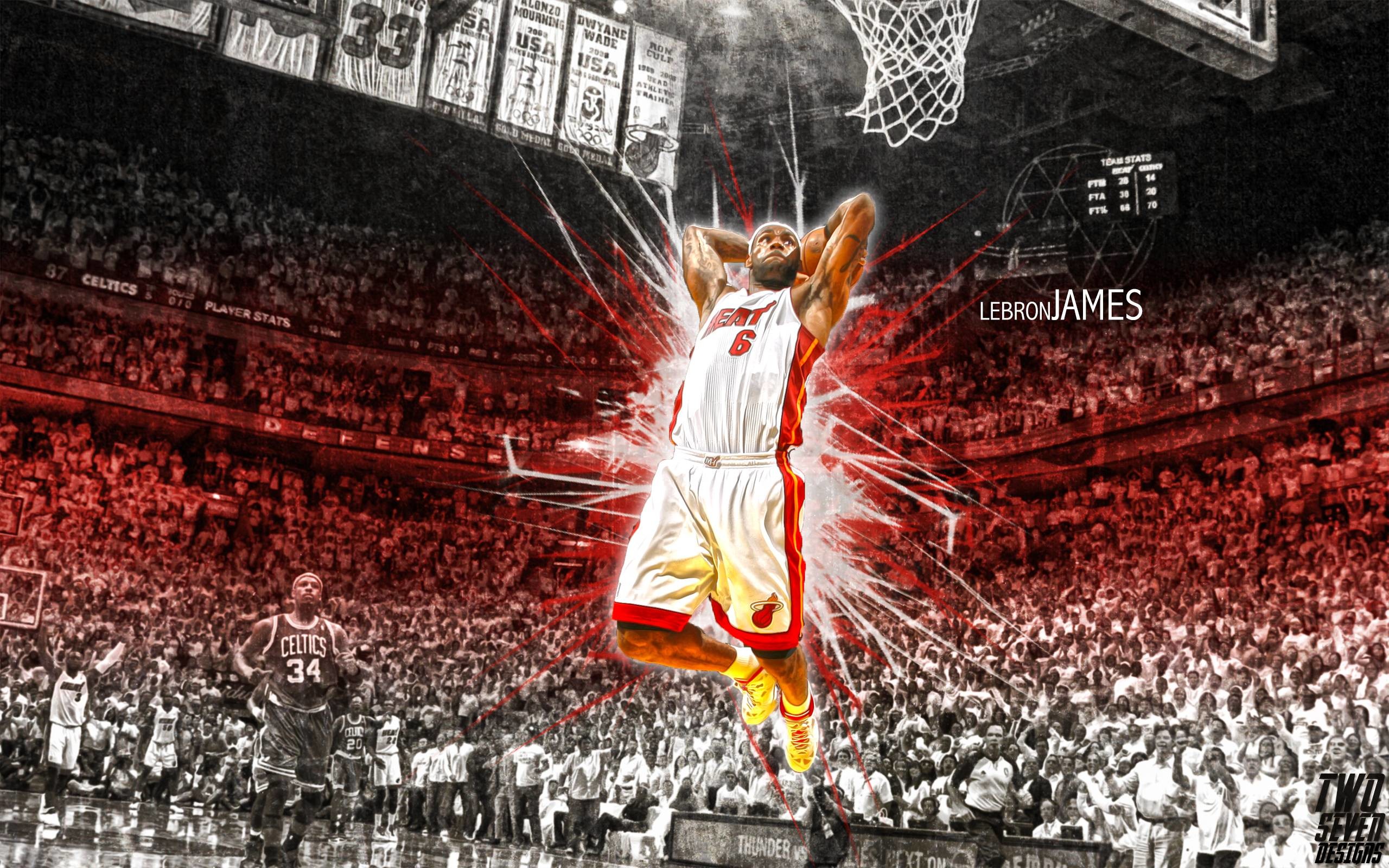 2560x1600 LeBron James dunking, Miami Heat, NBA 2K14 - 1920x1080 - Full HD .