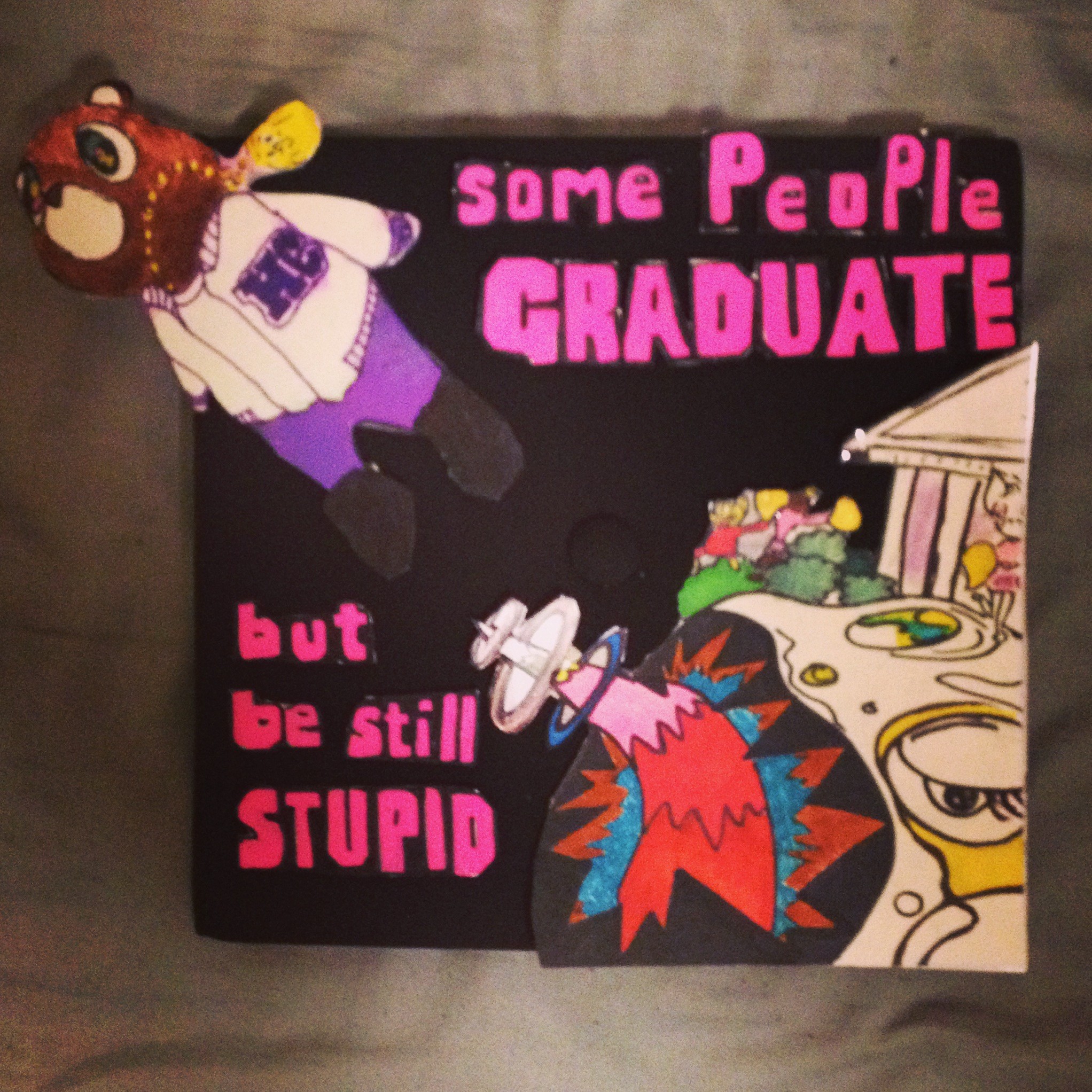 2044x2044 Graduation Cap inspired by Kanye West's Good Morning.