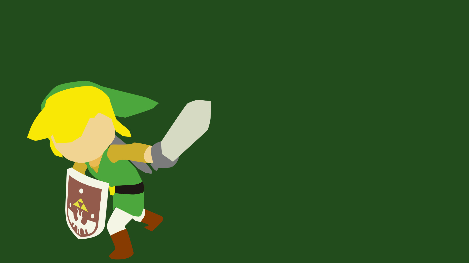 1920x1080 I posted a Minimalist Link Wallpaper here last night. A friend asked me to  do a Wind Waker Link, so I thought I'd share that as well.