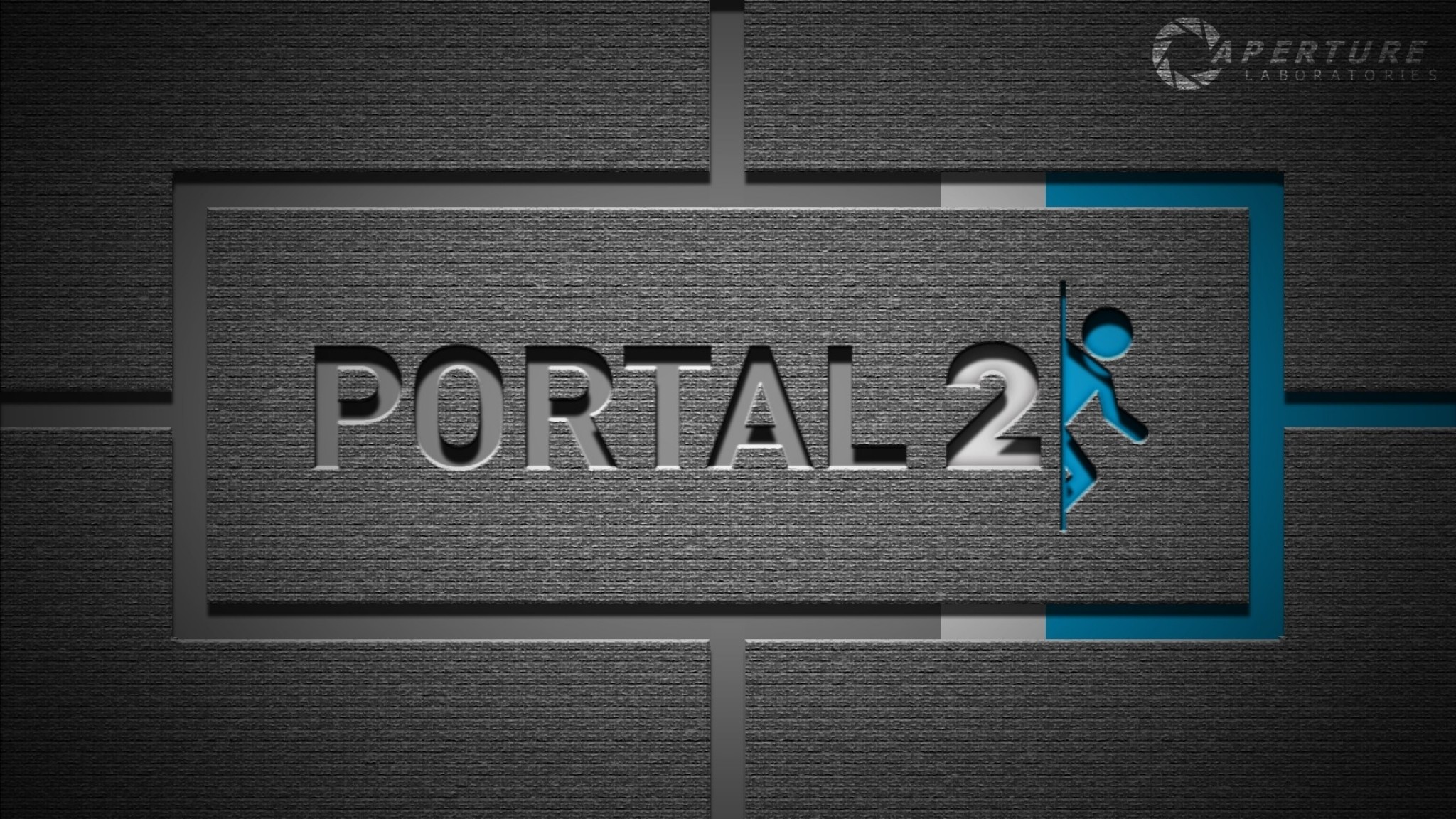 2048x1152 Preview wallpaper portal 2, background, graphics, people 