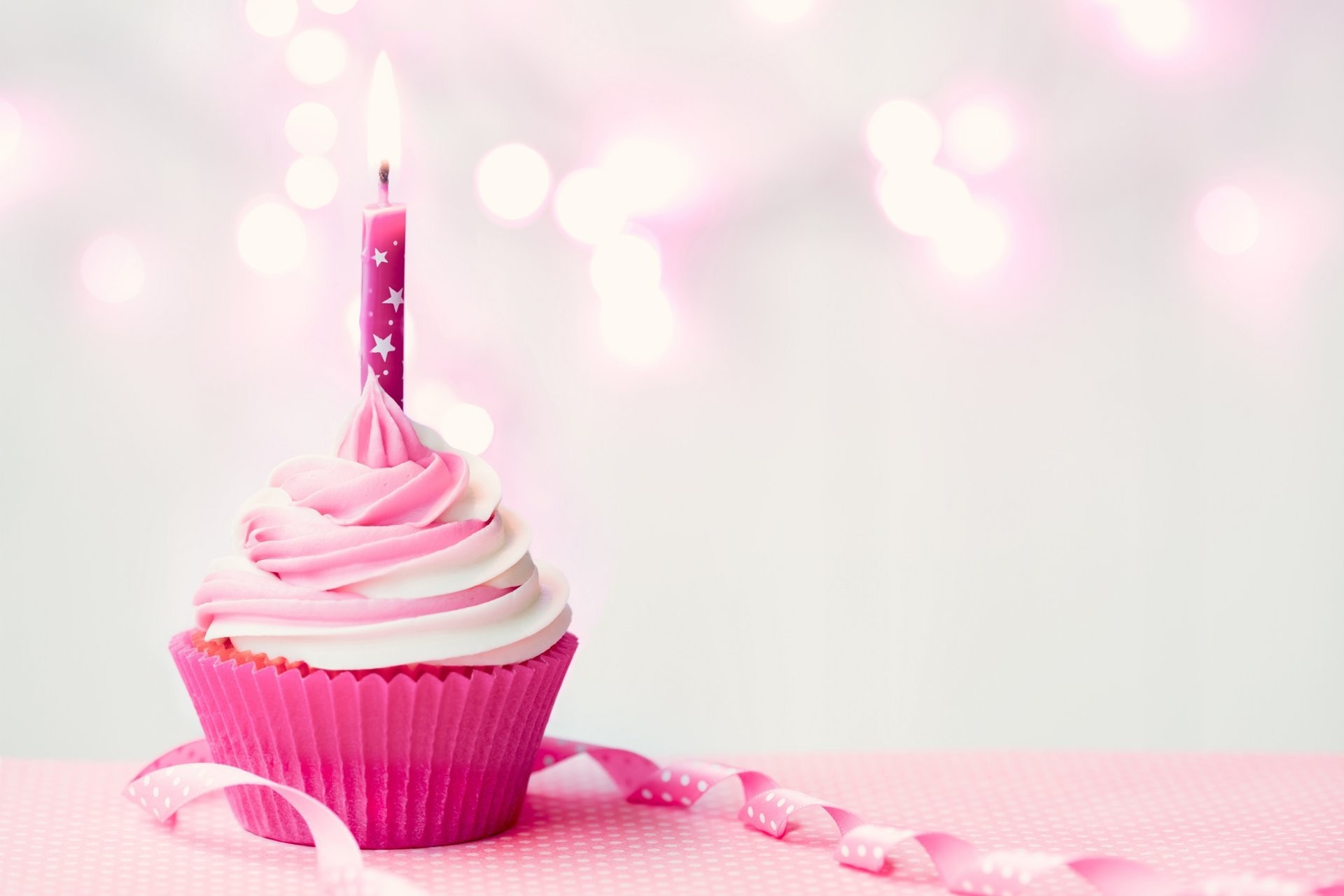 1920x1280 happy birthday cupcake candle pink birthday candle cake cream
