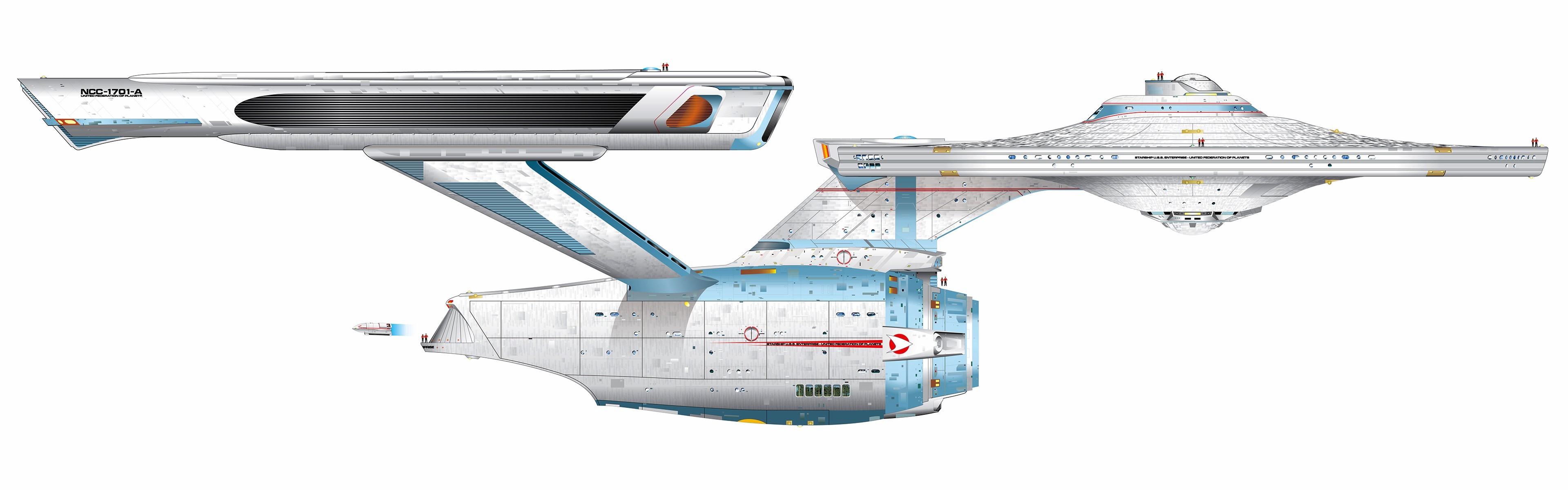 3840x1200 General  Star Trek USS Enterprise (spaceship) multiple display  simple background dual monitors
