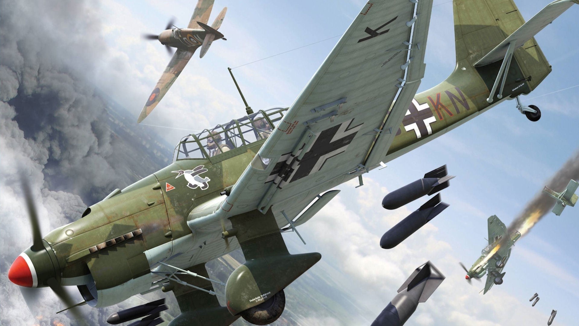 1920x1080 airplanes world war ii stuka supermarine spitfire jetfire junkers ju87  stuka  wallpaper Art HD Wallpaper