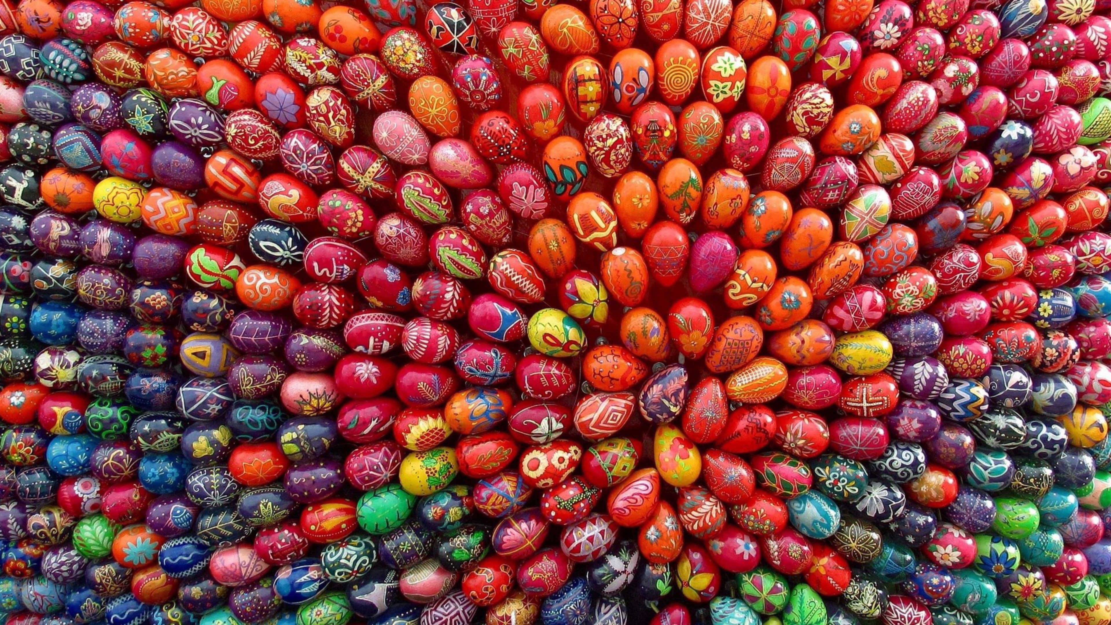 3840x2160 Colored Eggs Happy Easter 4K Wallpapers