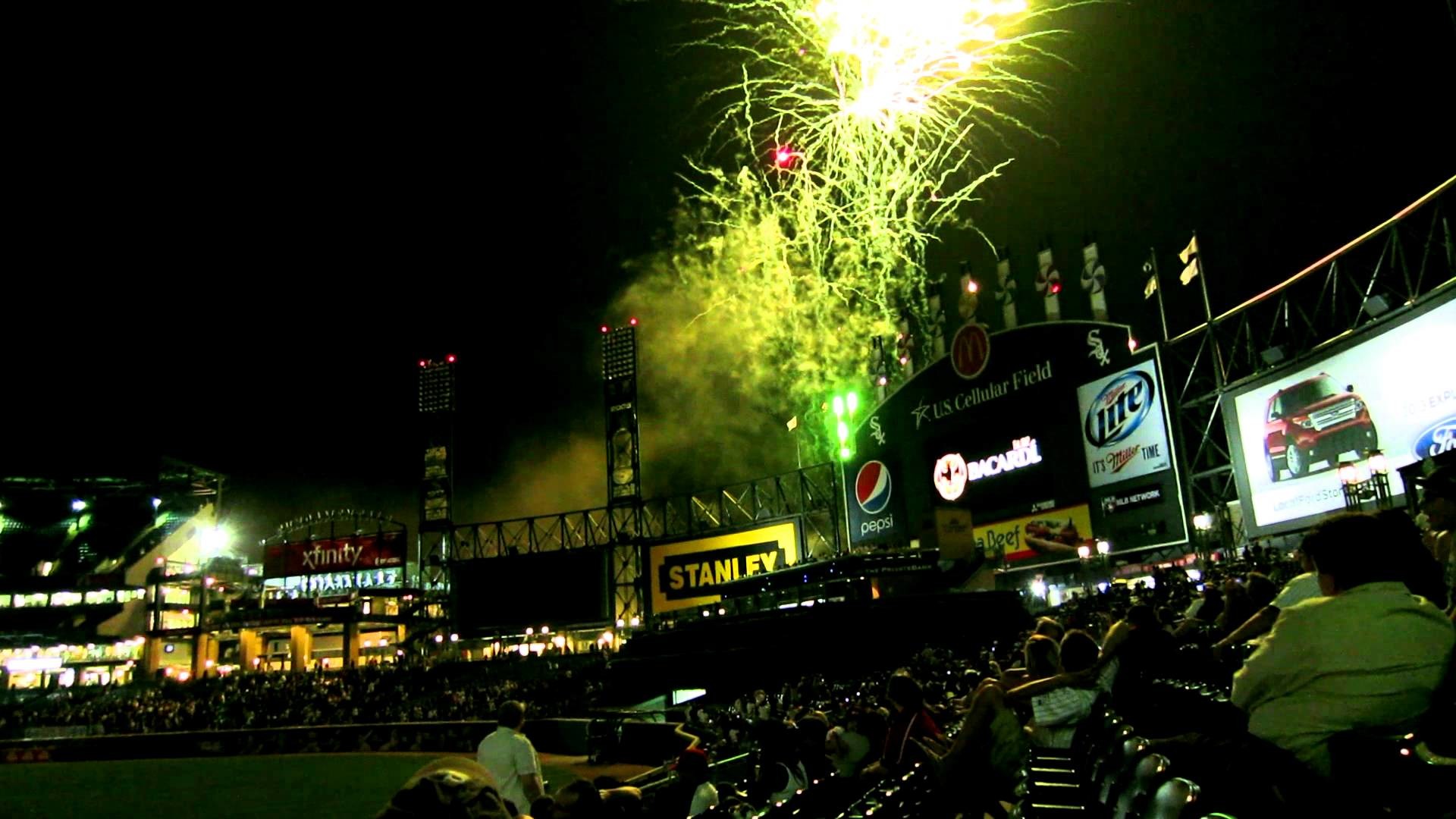 1920x1080 Chicago white sox baseball game fireworks on friday night. Video taken with  canon s100.