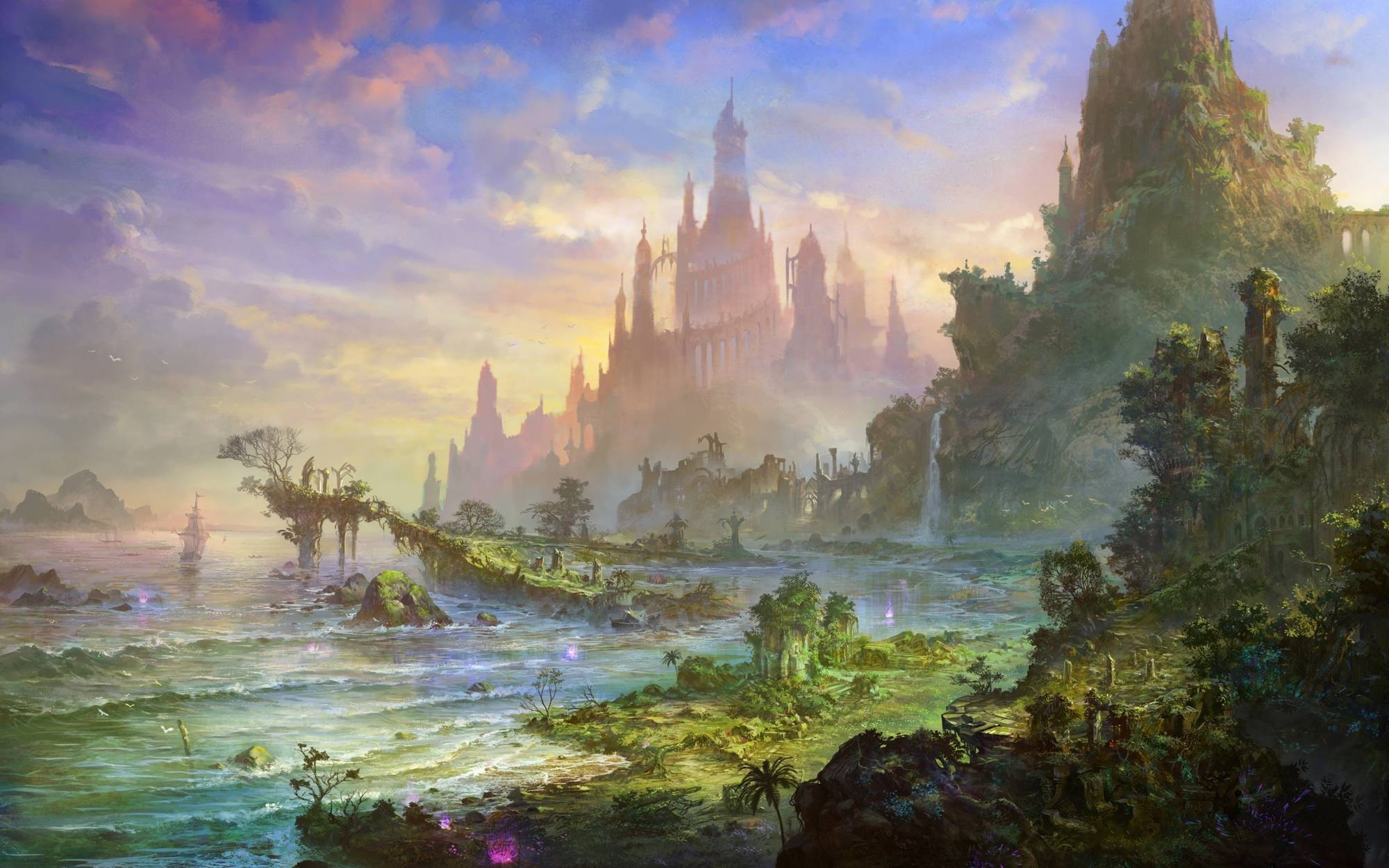 2000x1250 Fantasy Art Castle backgrounds