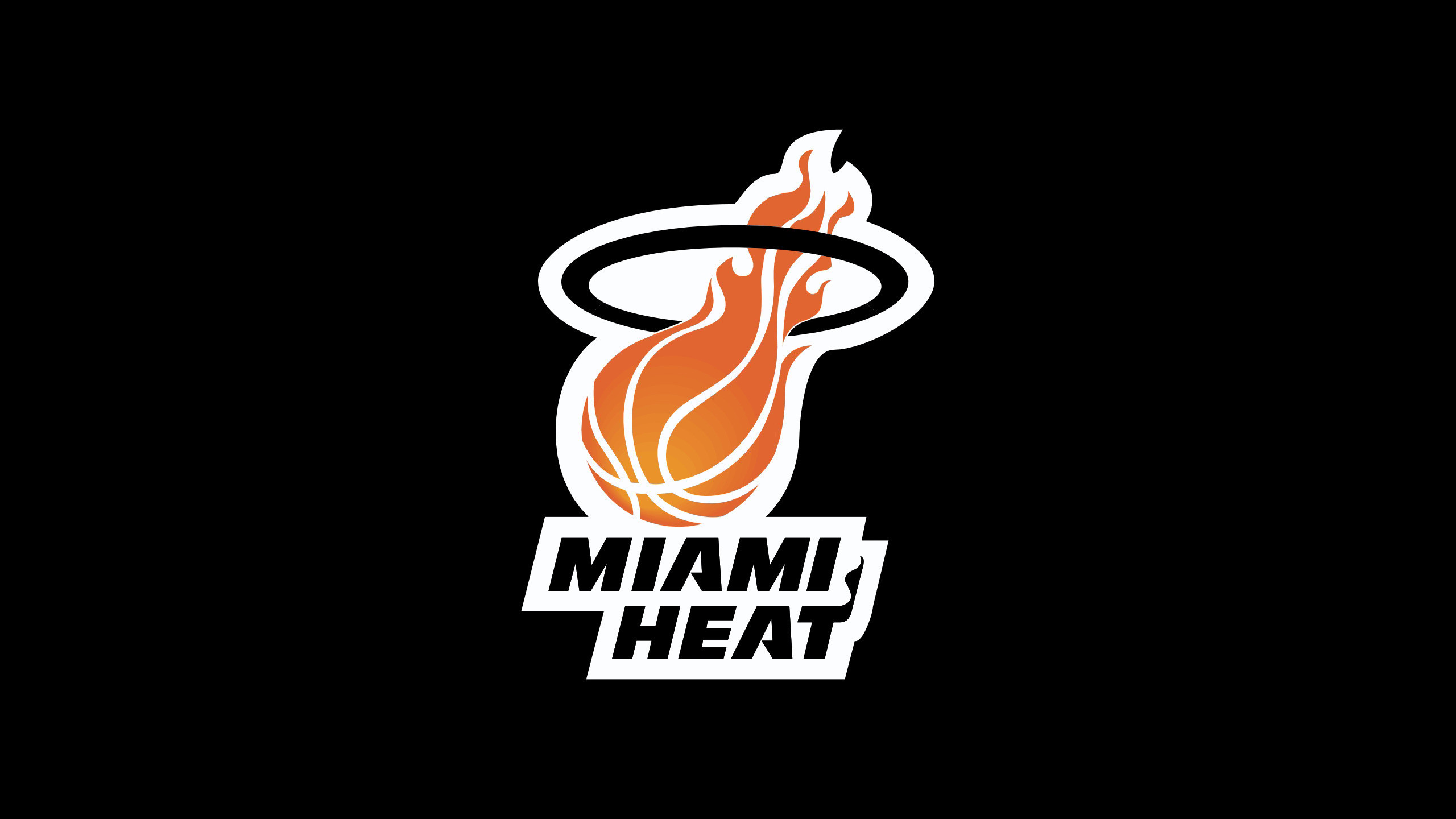 2560x1440 NBA miami heat team logo black wallpapers.