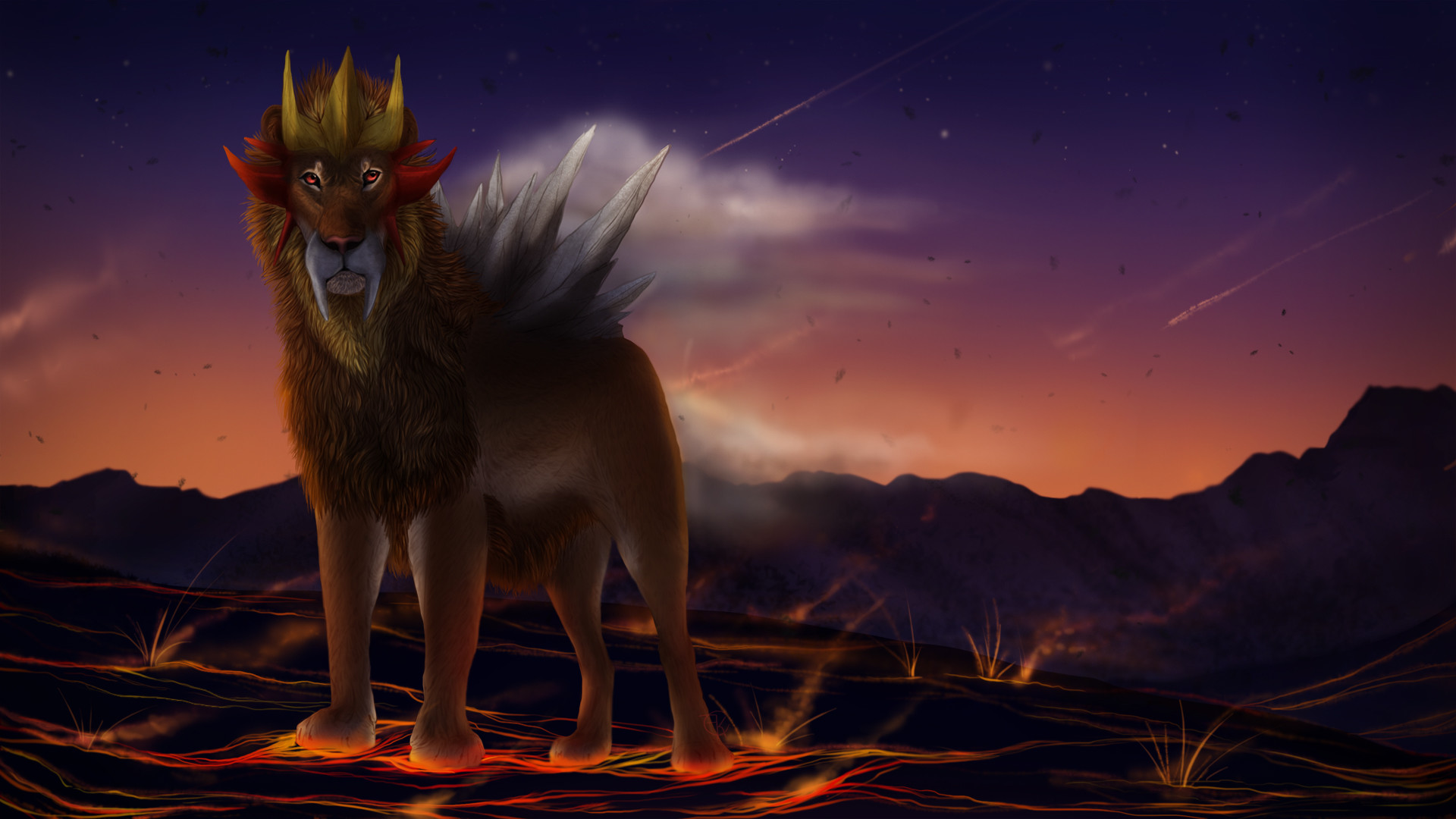 1920x1080 ... Entei is large and pointing by KFCemployee