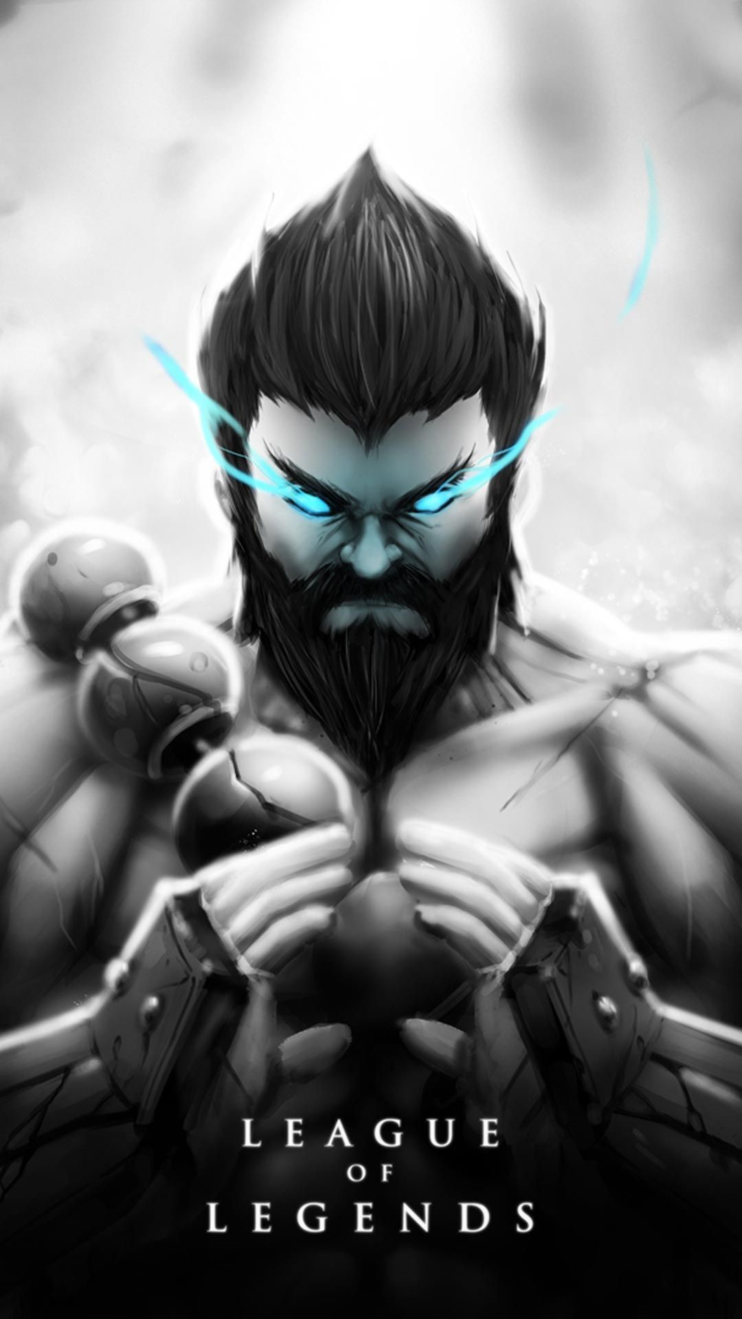 1080x1920 Udyr Skin black and white android, iphone wallpaper, mobile background