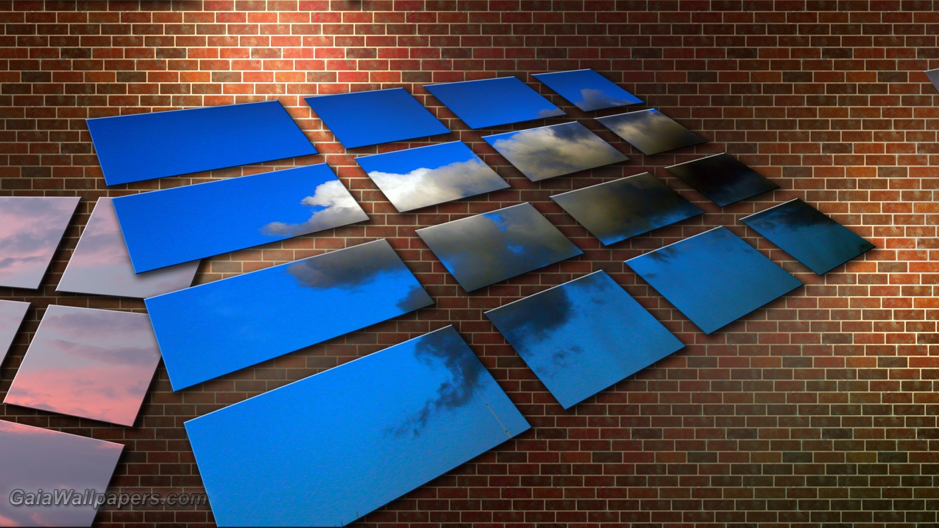 1920x1080 Virtual skies on a brick wall wallpapers  - Free Desktop .