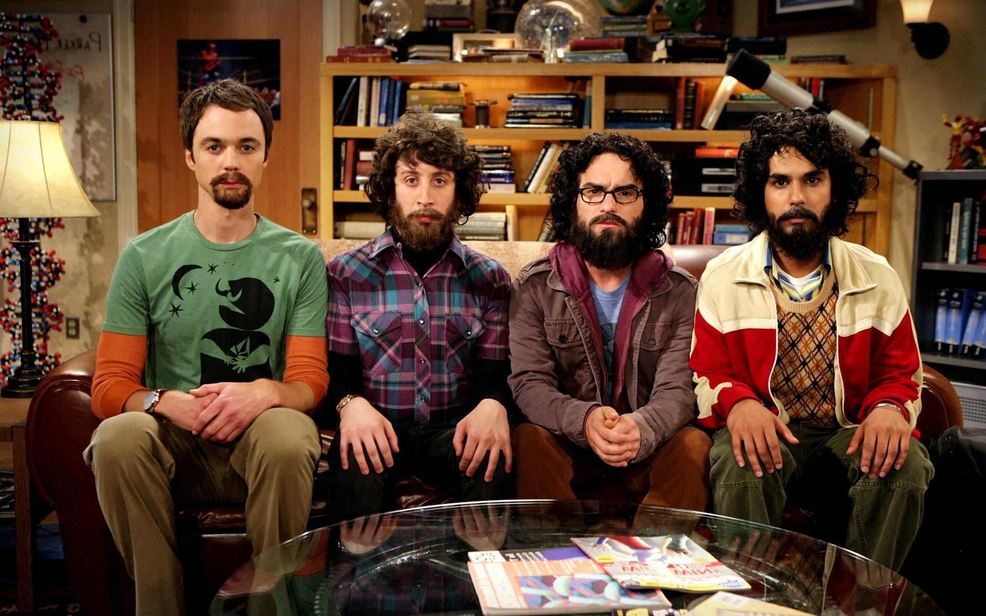 1920x1200 Sheldon Cooper, The Big Bang Theory, TV, Scientists, Beards, Sitting,
