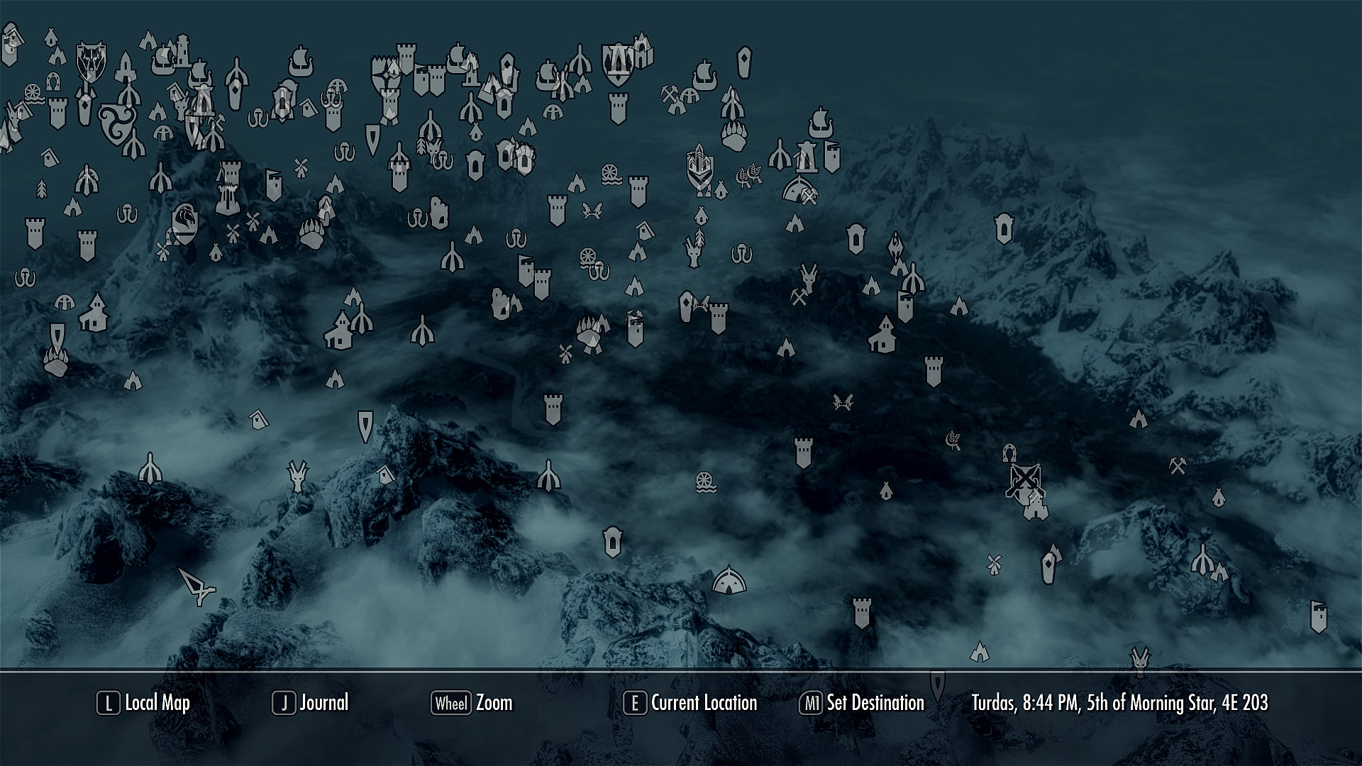 1920x1080 Skyrim West Map In Game