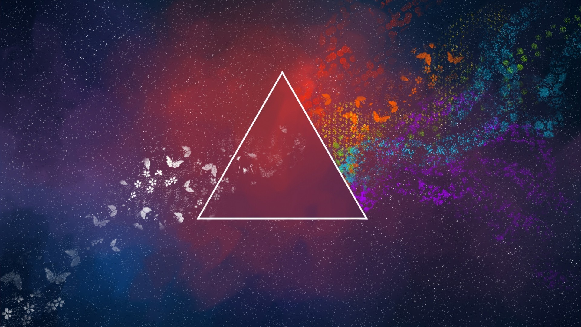 1920x1080 triangle, Colorful, Abstract, Butterfly, Pink Floyd