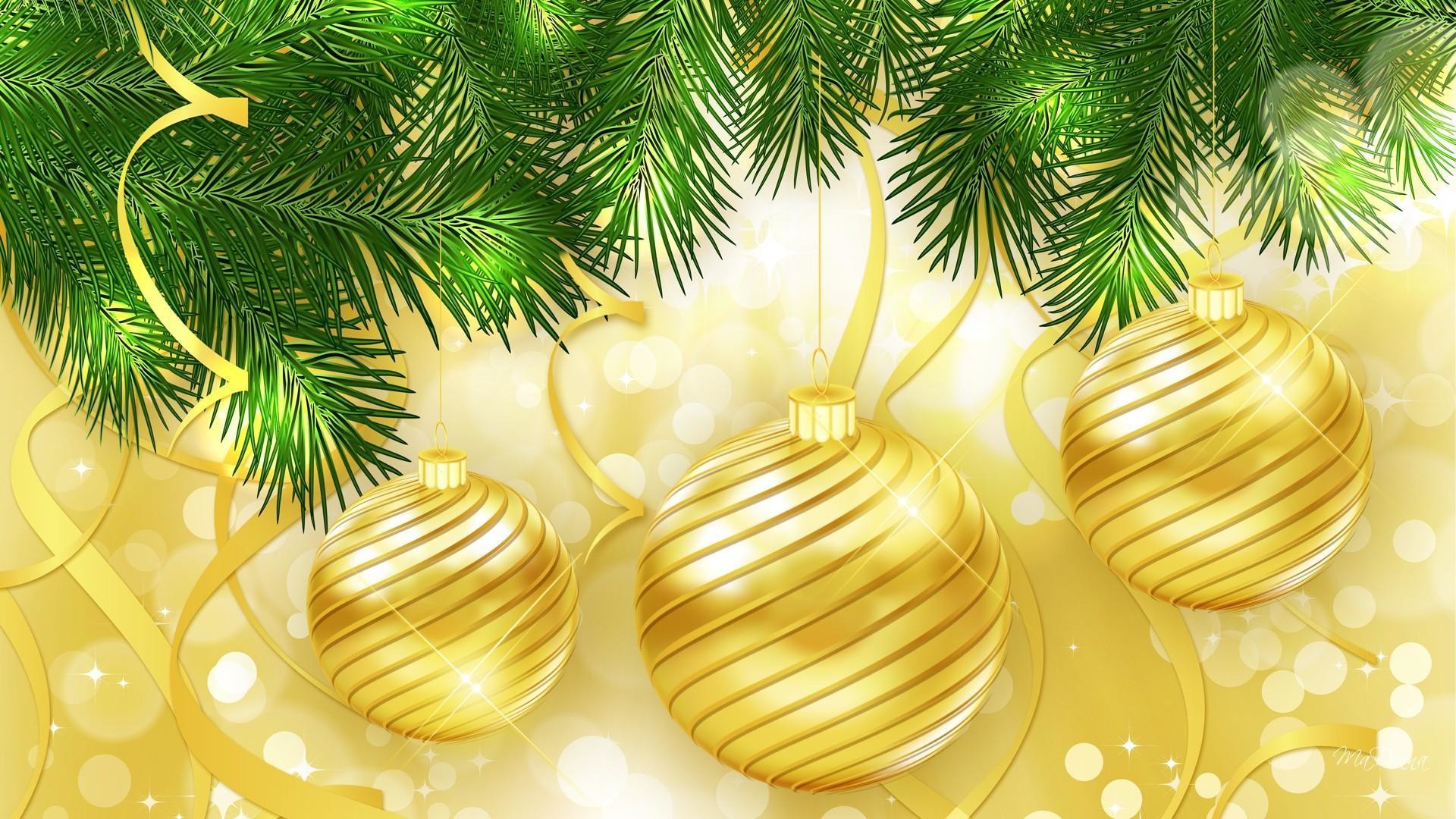 1920x1080 Bright Gold For Christmas