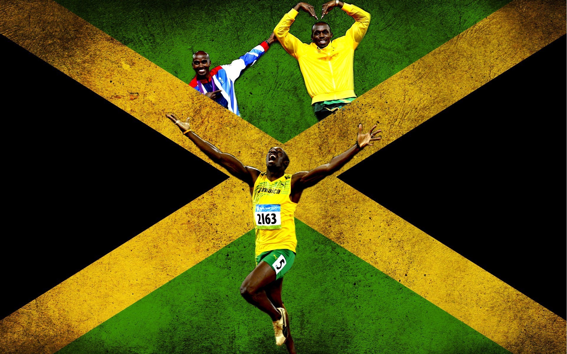1920x1200 Sports flags jamaica athletes usain bolt jamaican wallpaper