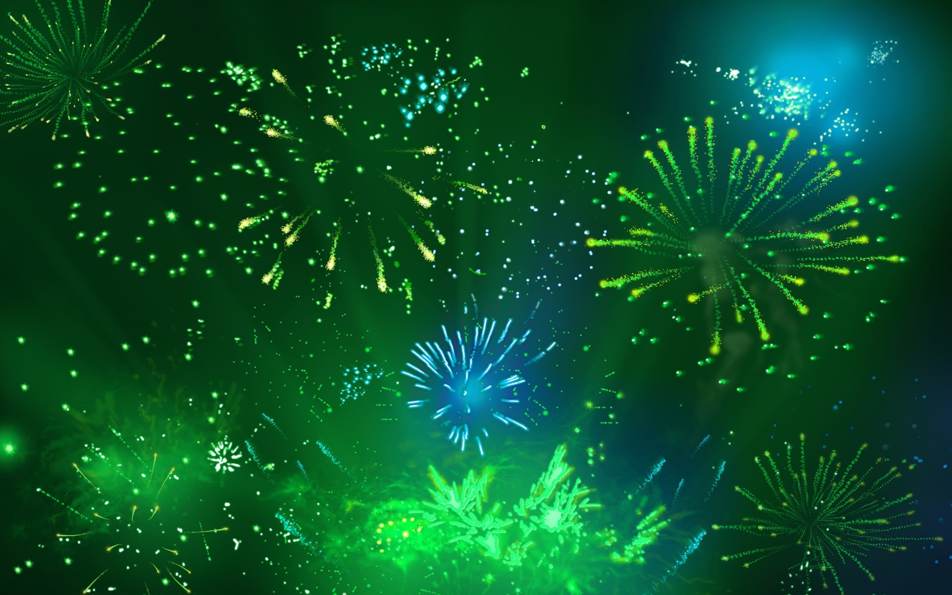 1920x1200 Free Cool Green Fireworks, computer desktop wallpapers, pictures .