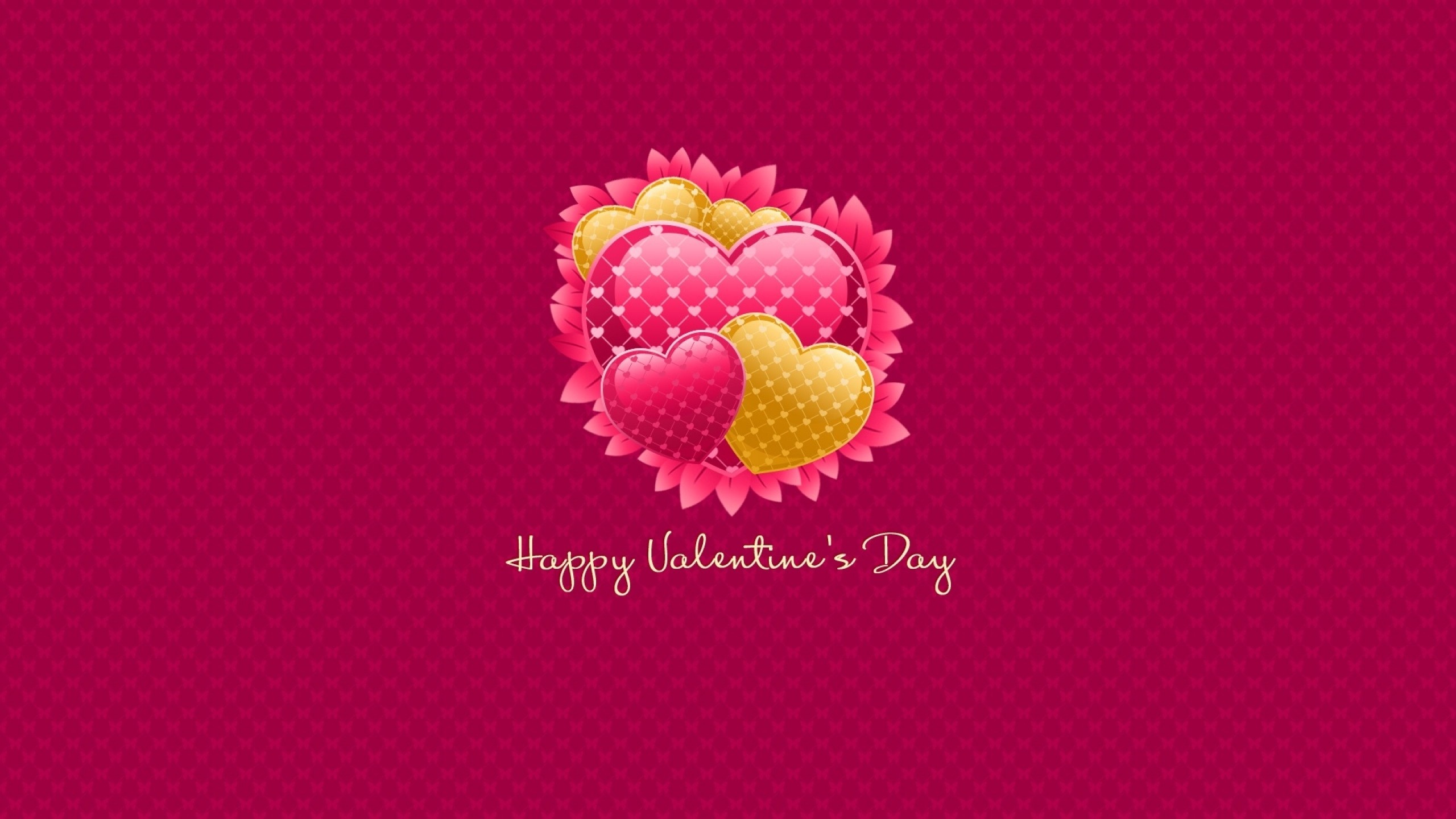 2560x1440  Wallpaper valentines day, inscription, congratulation, hearts,  pink background