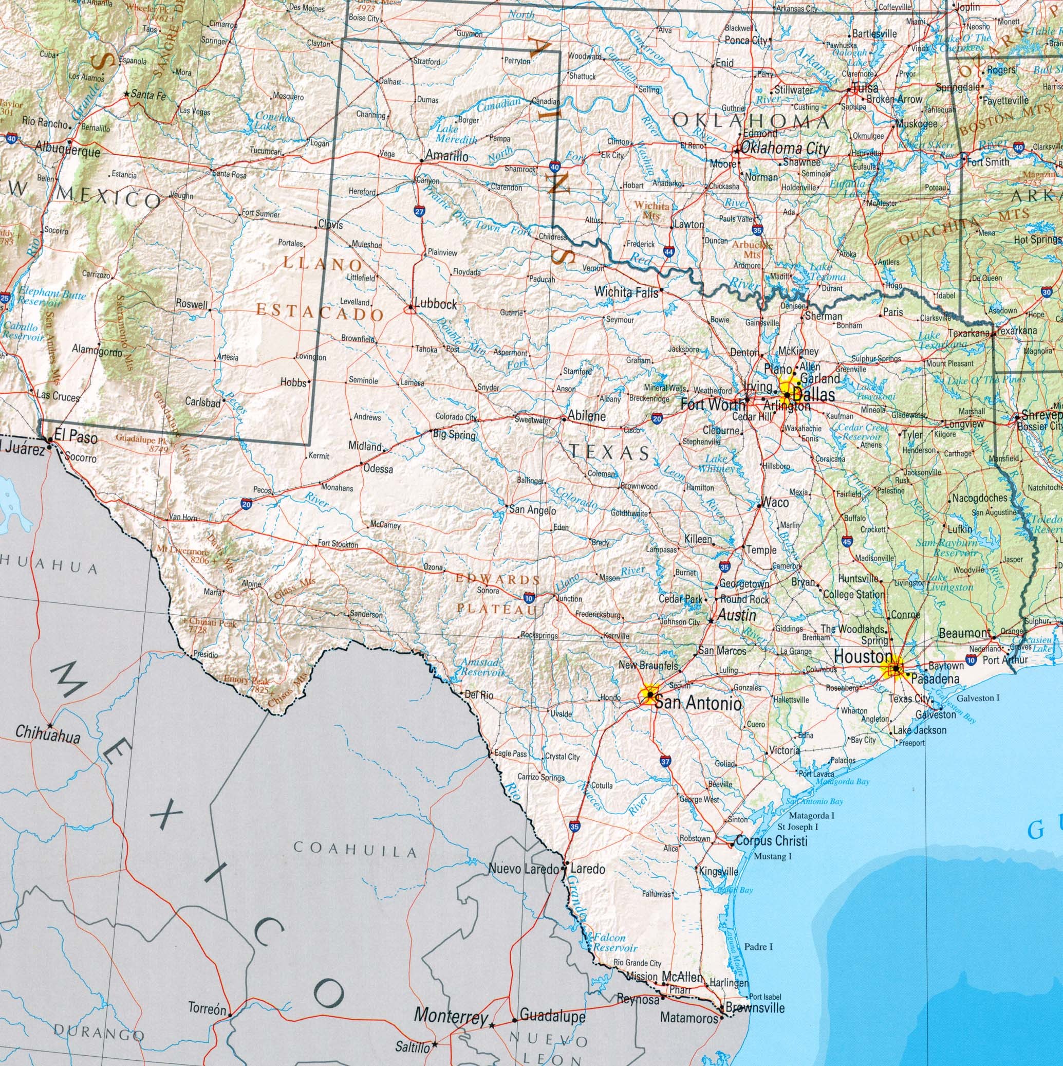 2069x2074 Texas Map Wallpaper