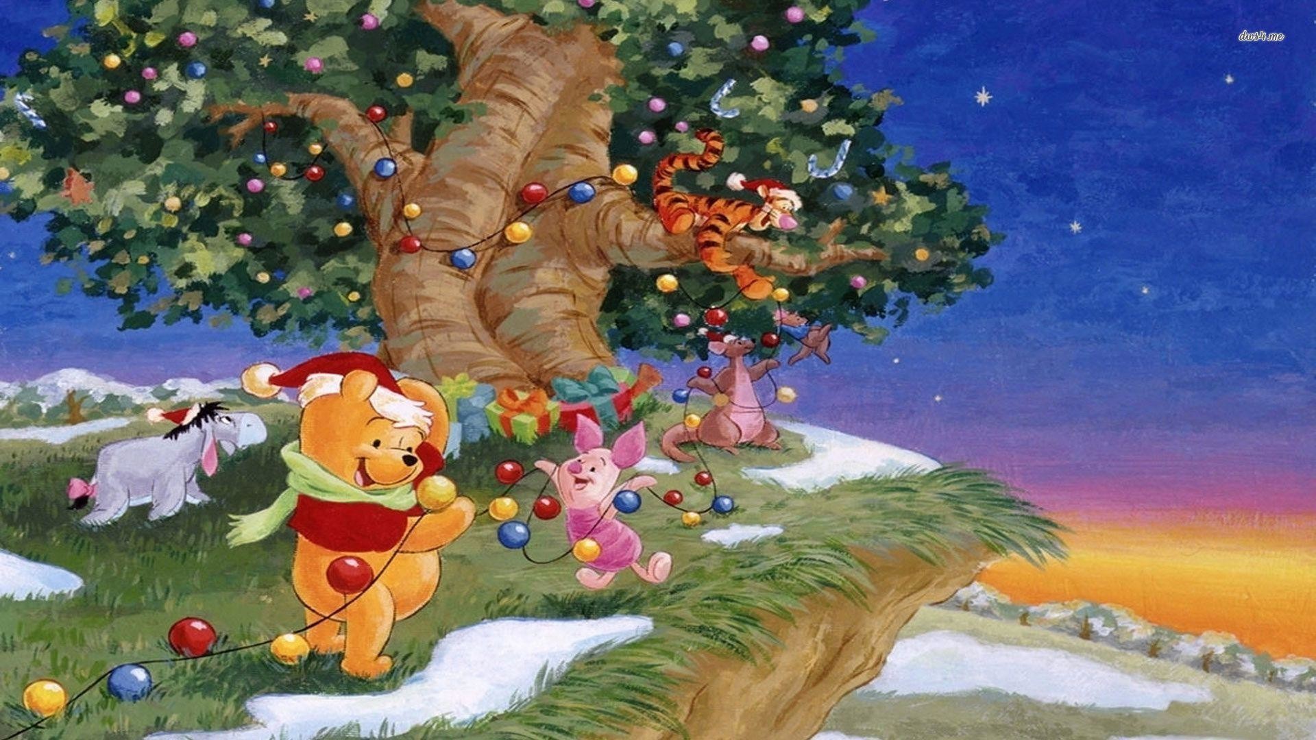 1920x1080 Xmas Stuff For > Baby Winnie The Pooh Christmas Wallpaper