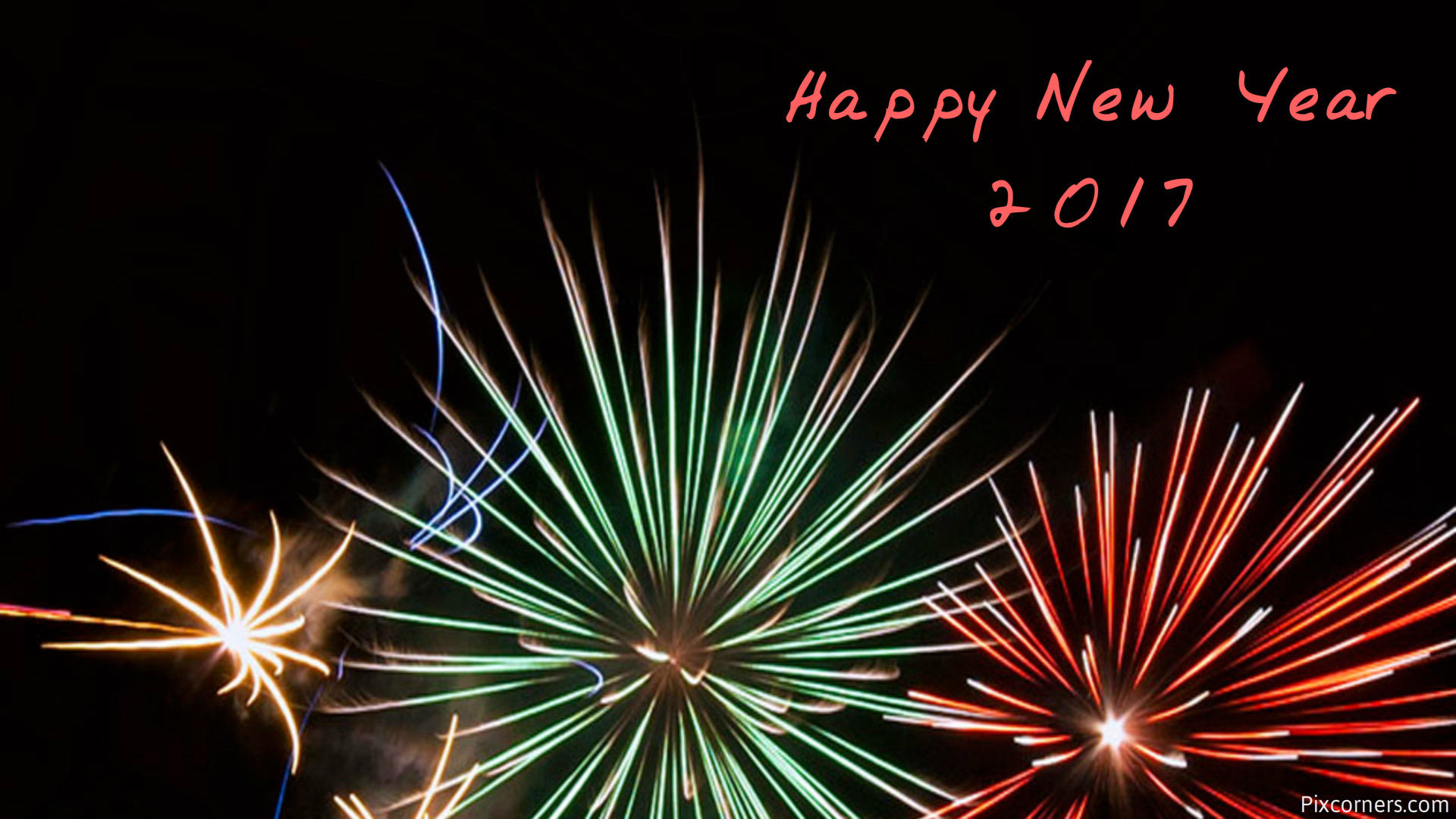 1920x1080 Happy New Year 2017 Wallpaper HD Fireworks