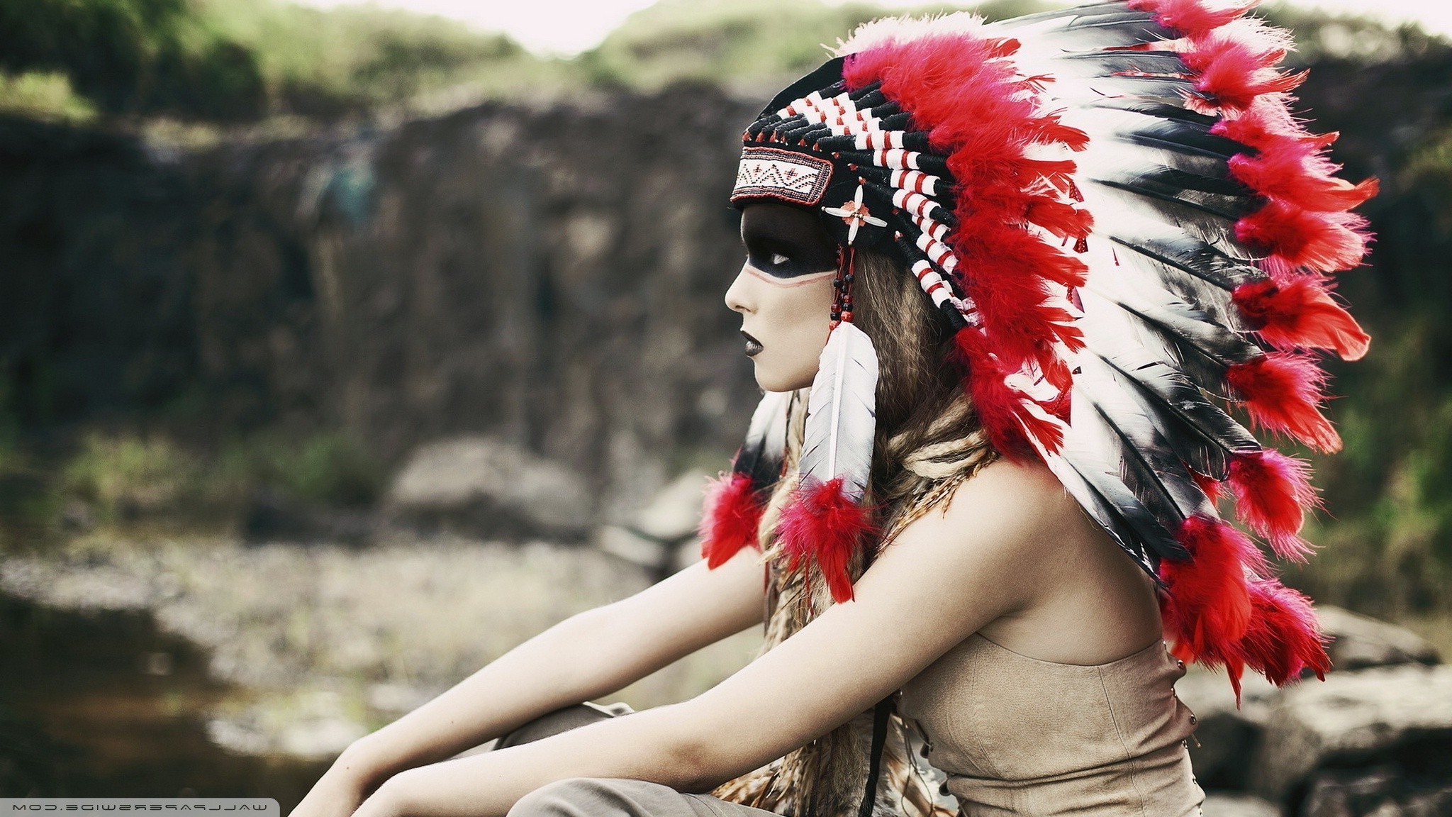 2048x1152 Native Americans, Indian, Women, Headdress