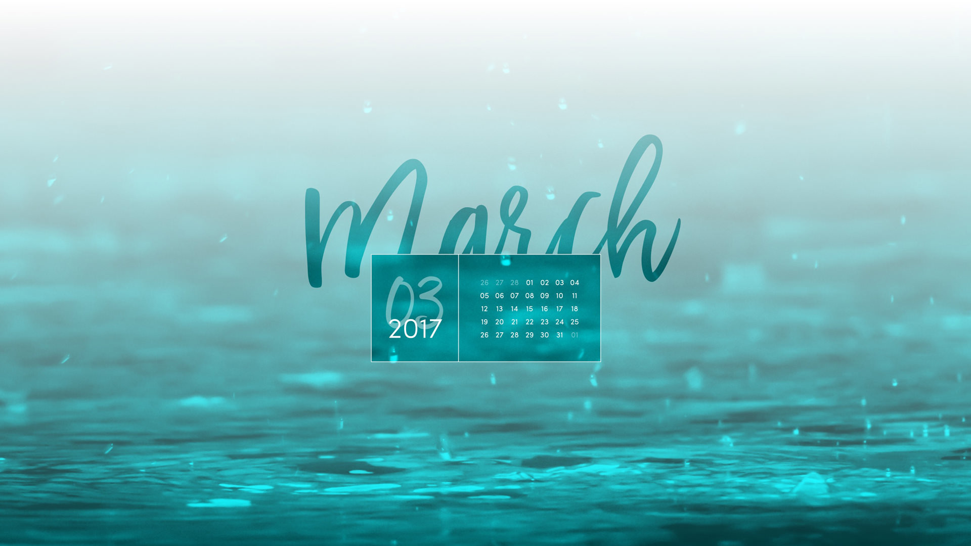 1920x1080 March 2017 Desktop Calendar Wallpaper