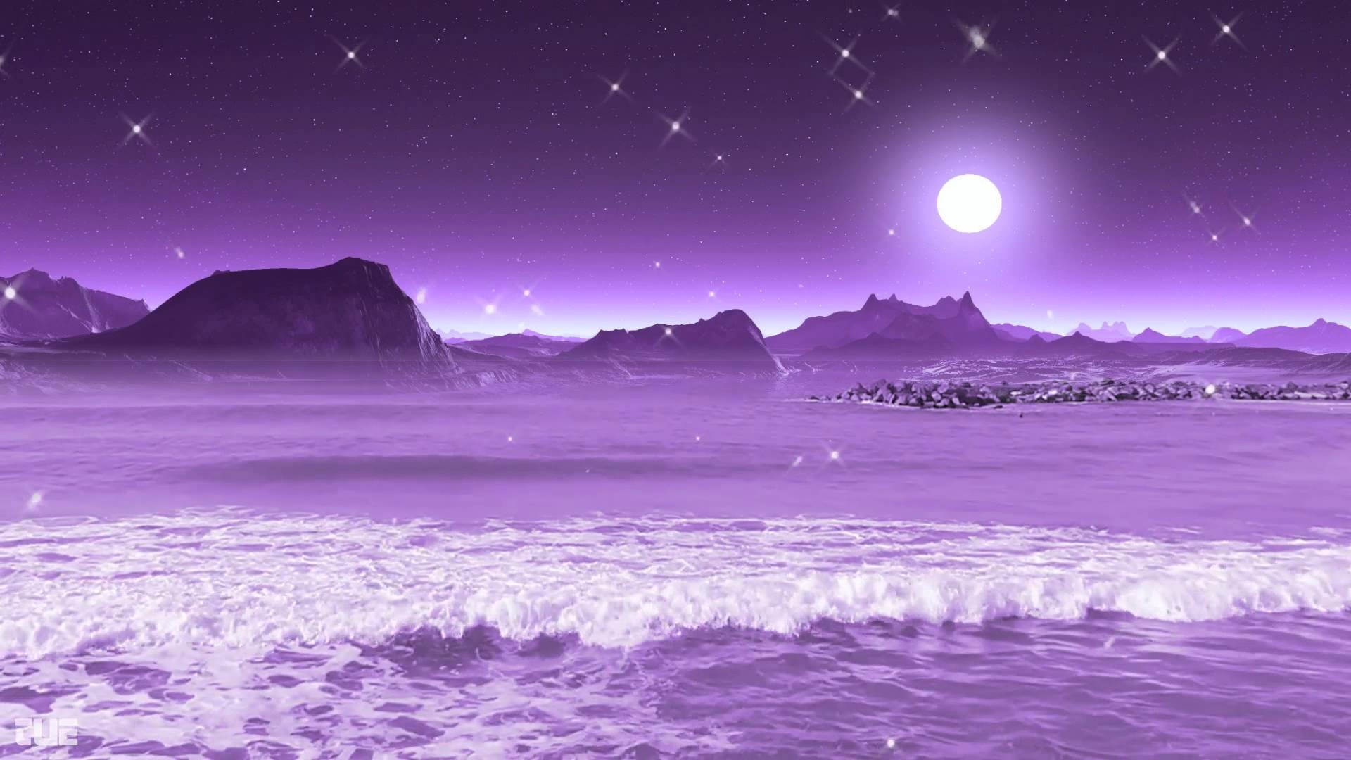 1920x1080 Moonlight, Stars And Ocean Waves - Video Background HD 1080p