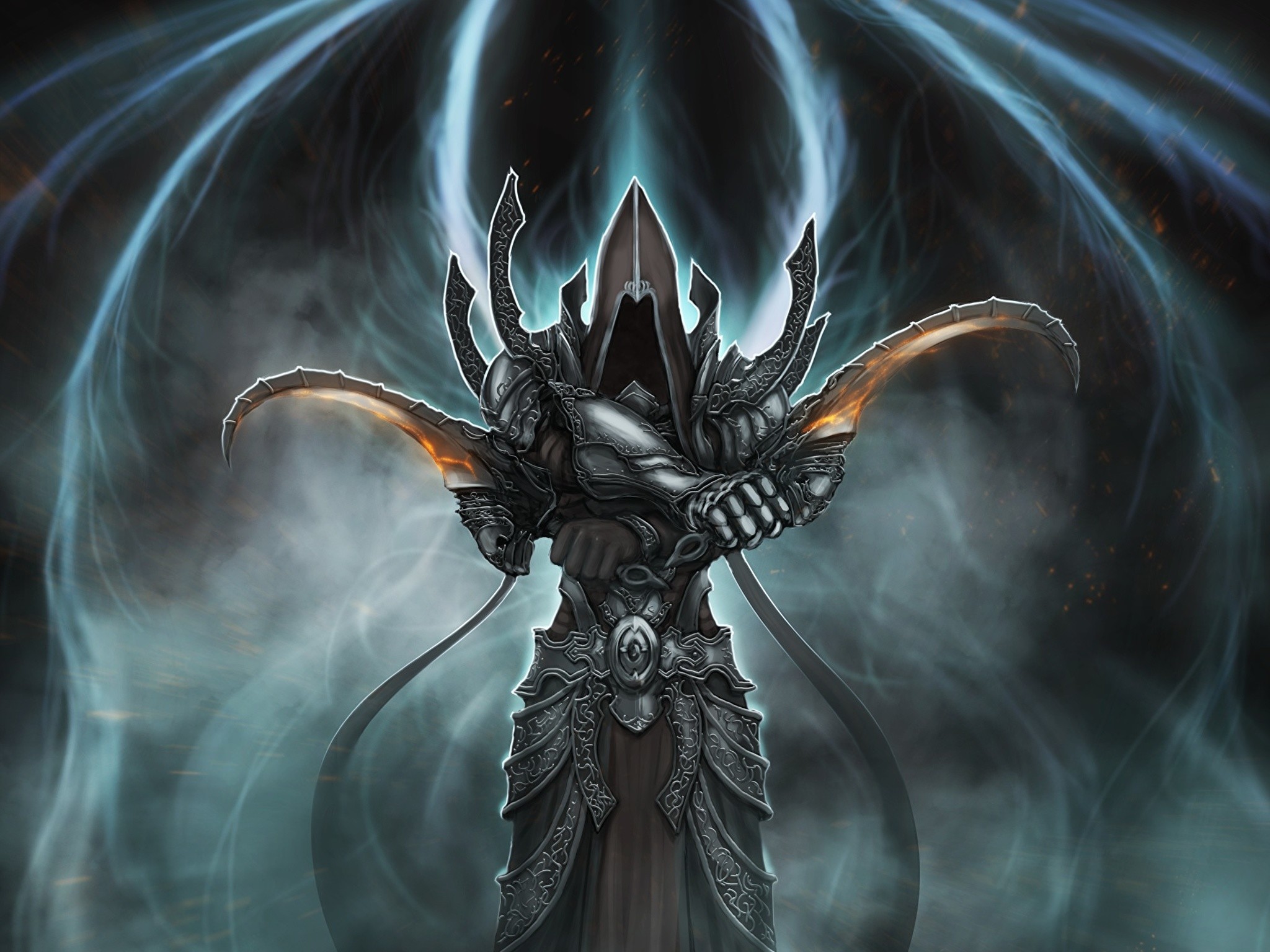 2048x1536 Wallpaper Diablo 3 armour Demons Warriors malthael Reaper of Souls Fantasy  Games Hood headgear  Diablo