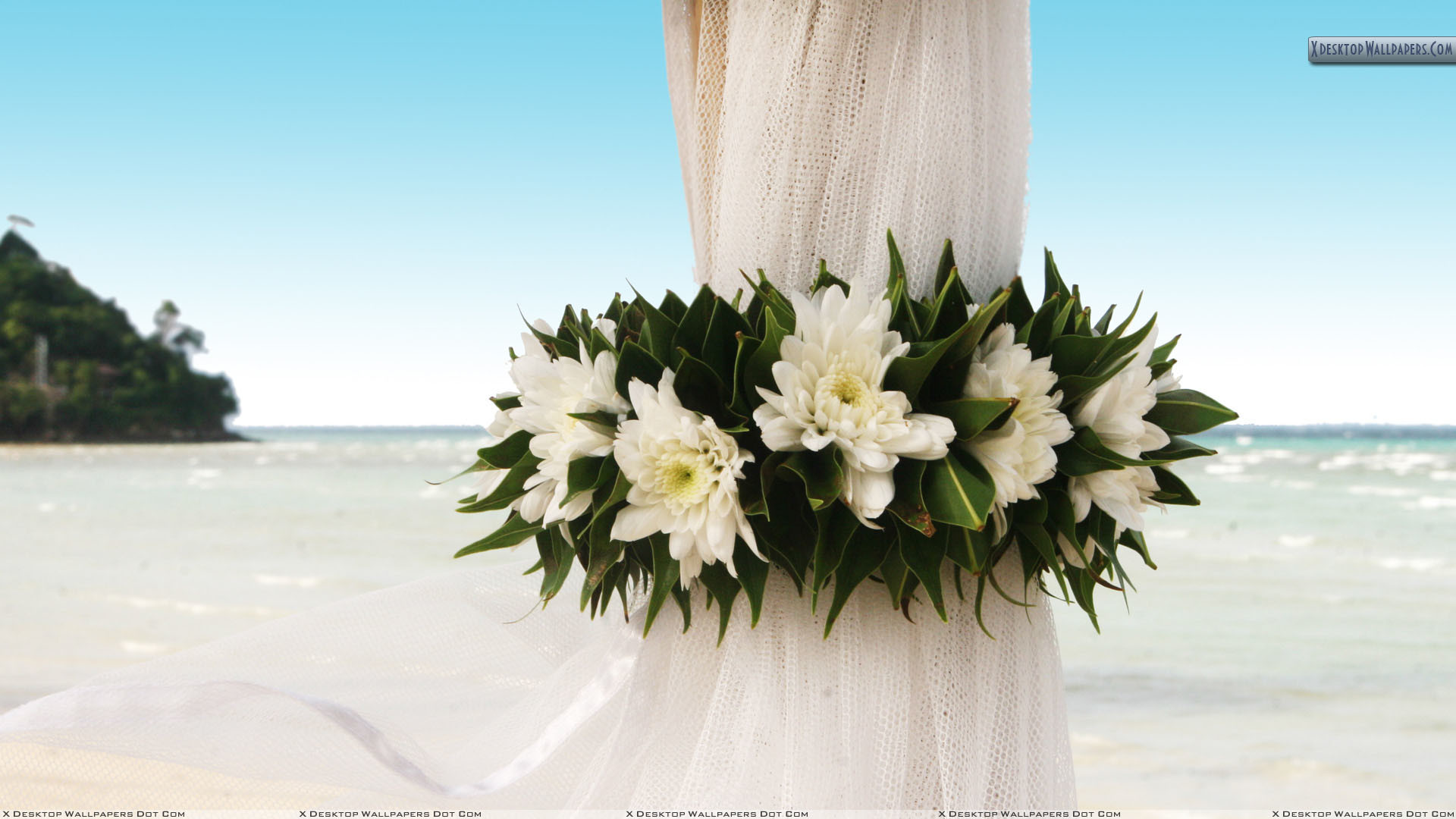 1920x1080 Image detail for -Wedding Flowers On Curtains Near Beach Wallpaper