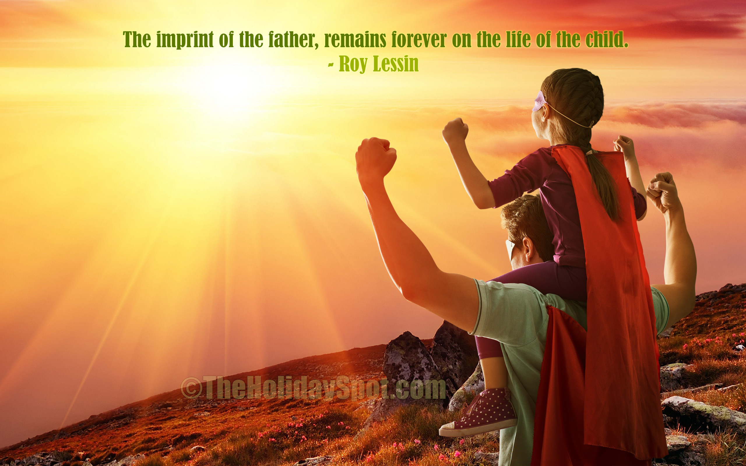 2560x1600 Father's Day Wallpaper with a quotation about the imprint of the Father ...