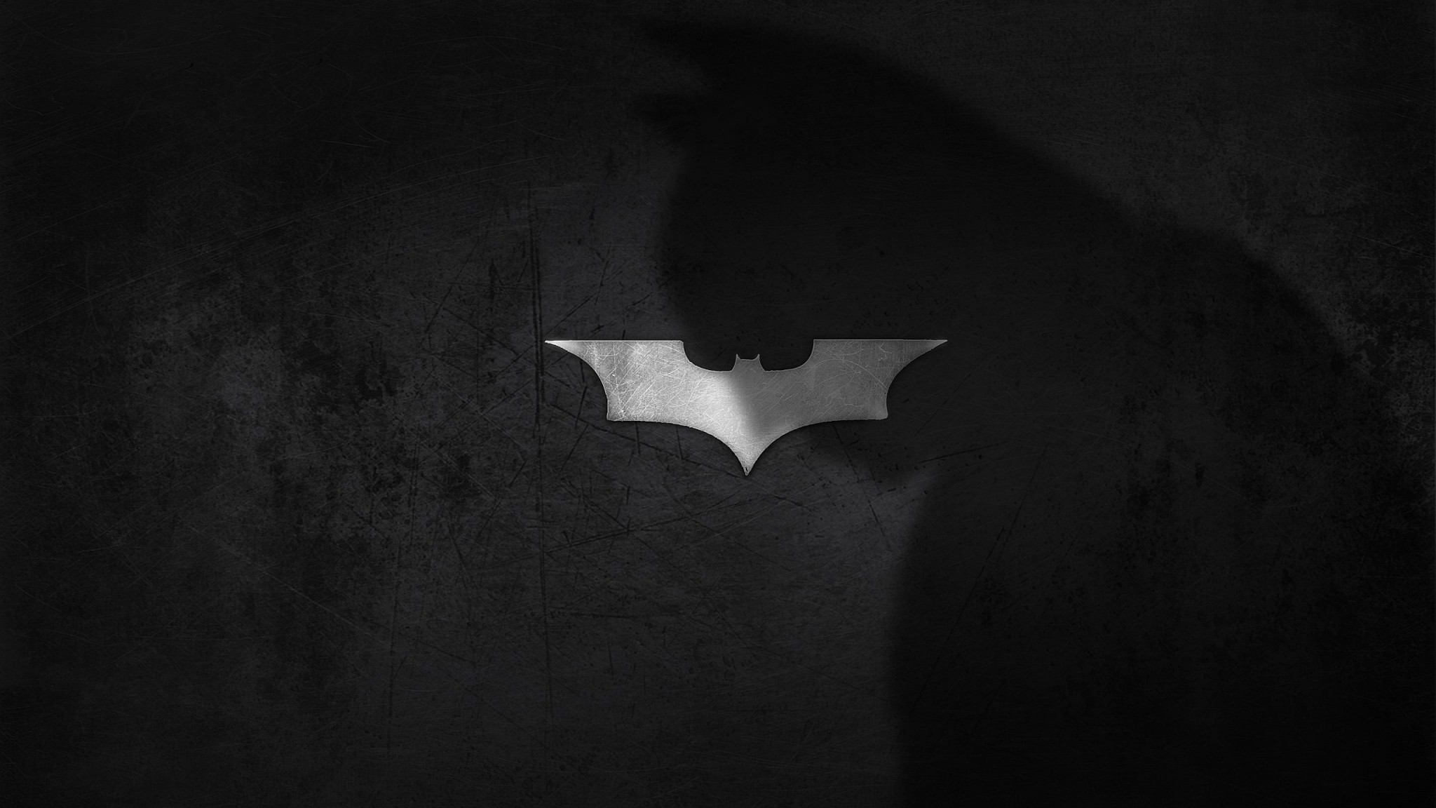 2048x1152  Wallpaper shadow, logo, batman, dark knight