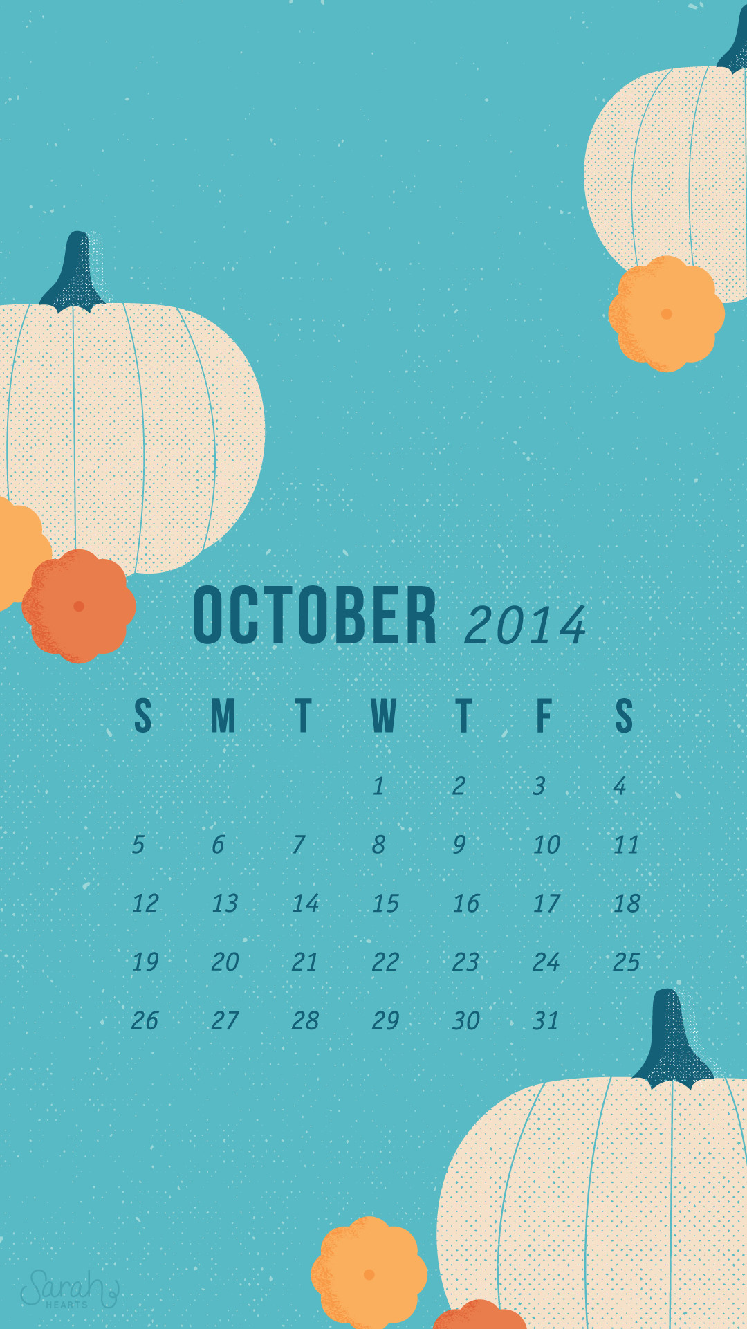 1080x1921 October 2014 Calendar Wallpapers