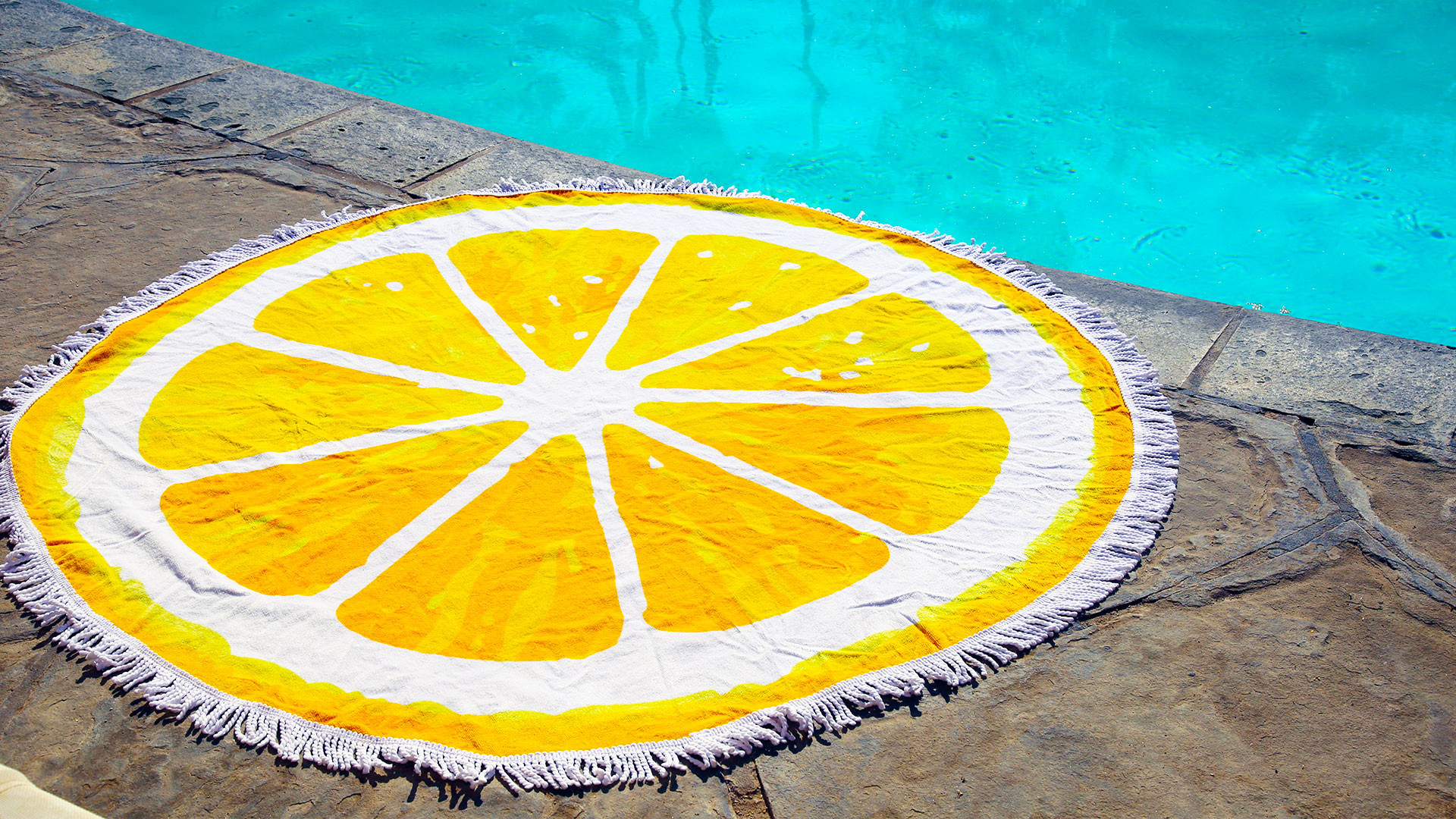 1920x1080 Whether you're laying out, drying off or perfecting your poolside Instagram  pics, a cute towel (like this bright yellow lemon pick) is a pool party  must.