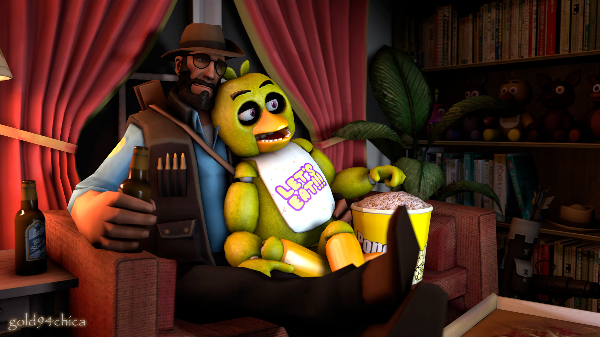 1920x1080 ... Movie Night with my Mate (SFM Wallpaper) by gold94chica