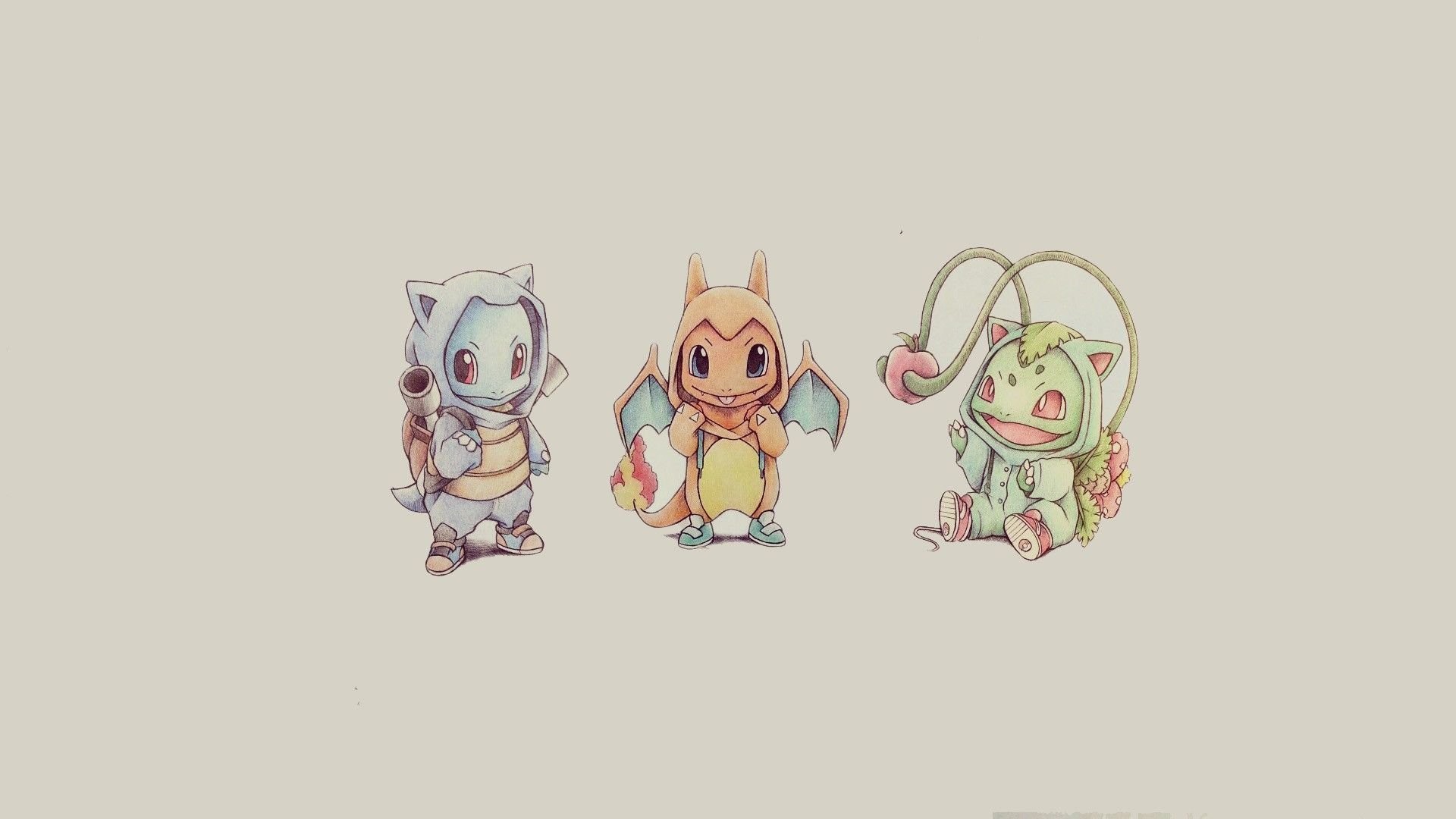 1920x1080 Bulbasaur Squirtle And Charmander - Pokemon