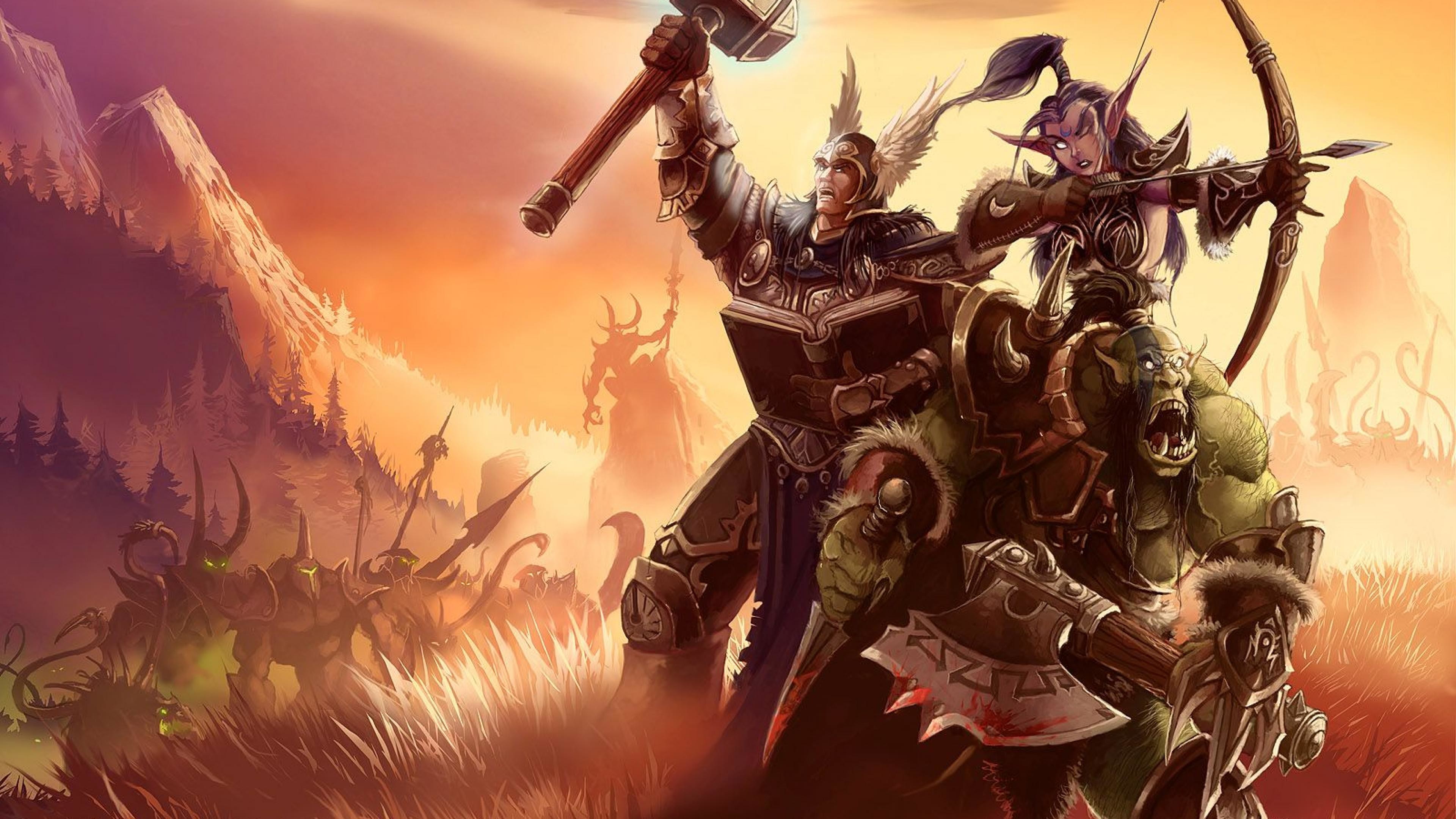 3840x2160 world of warcraft wow orcs elfs humans video games Mobile resolutions:  640x960 640x1136 750x1334