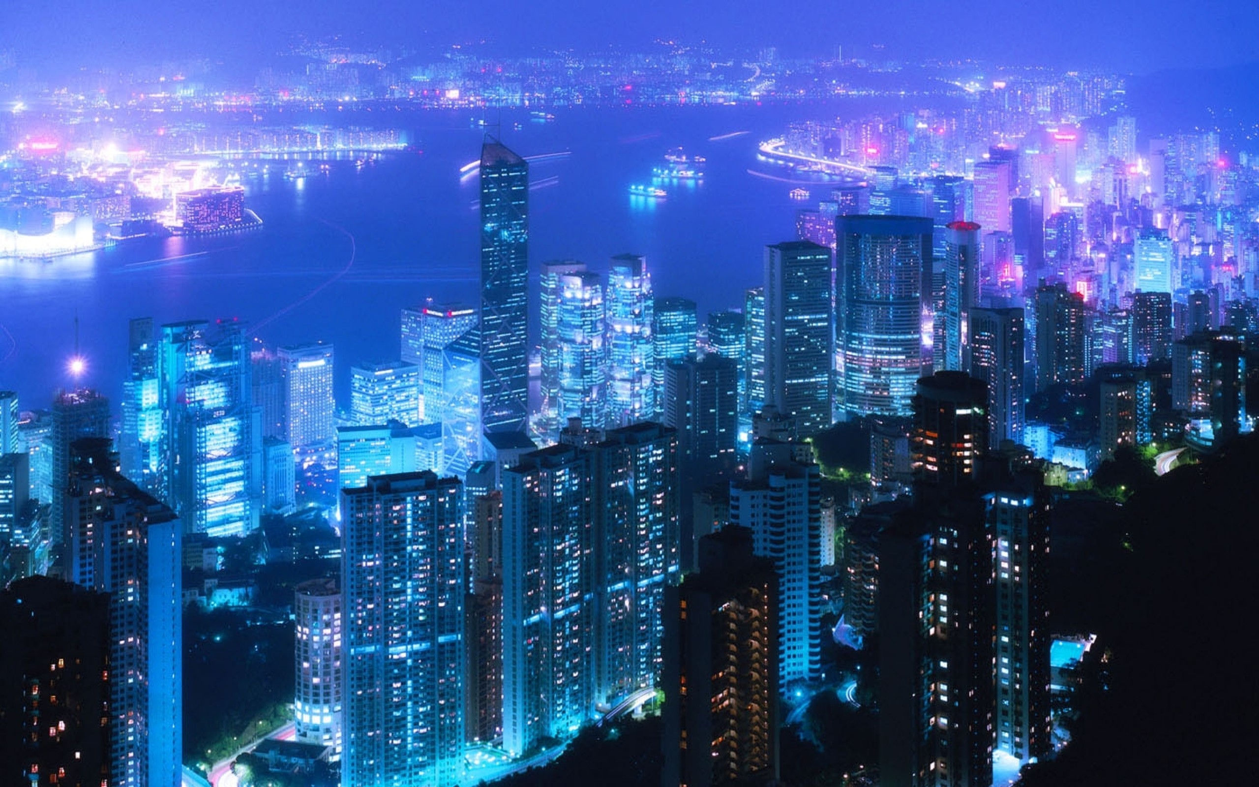 2560x1600 Man Made - Hong Kong City Wallpaper