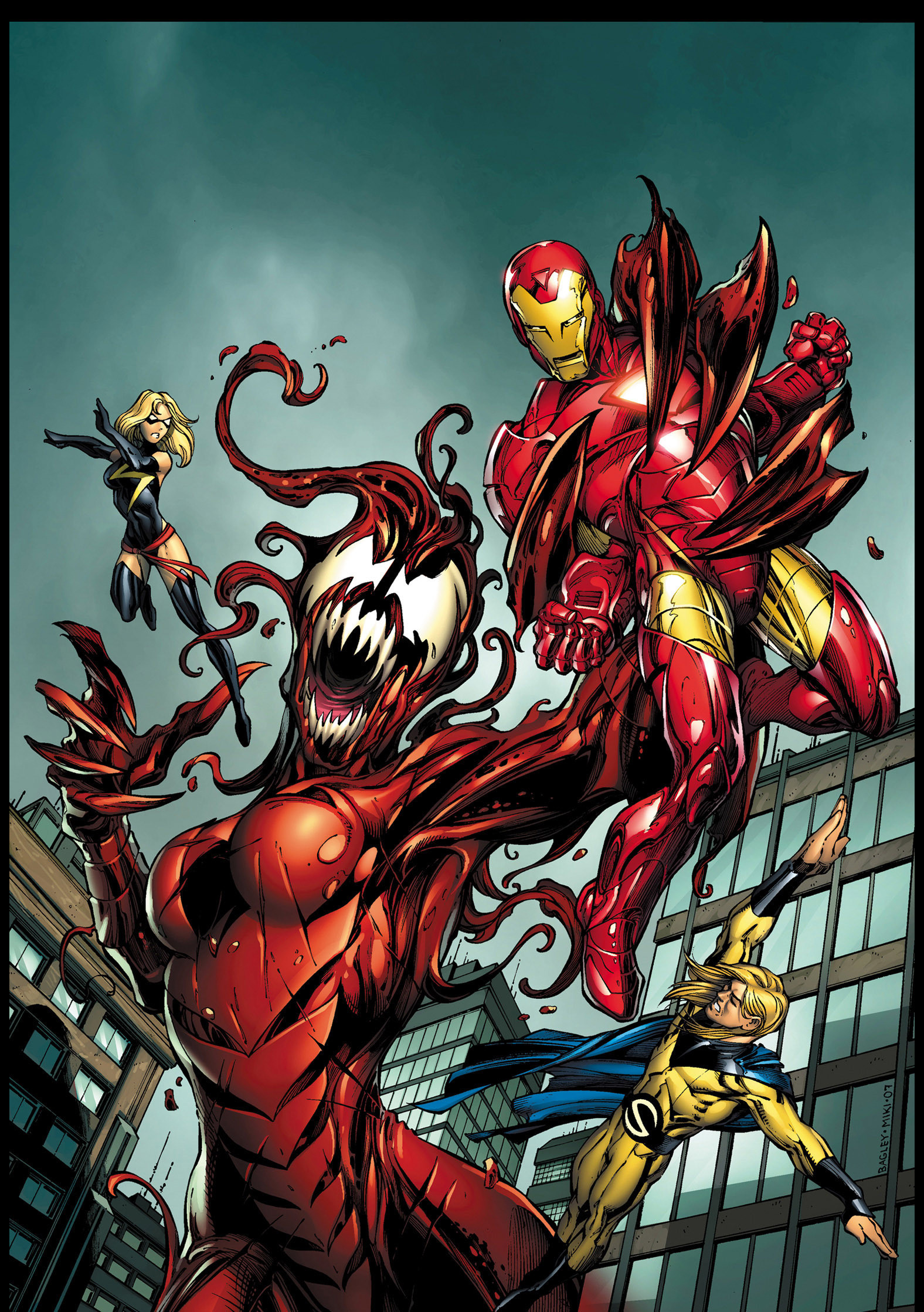 1576x2238 Venom Symbiote Virus (Janet van Dyne) vs Avengers by Mark Bagley