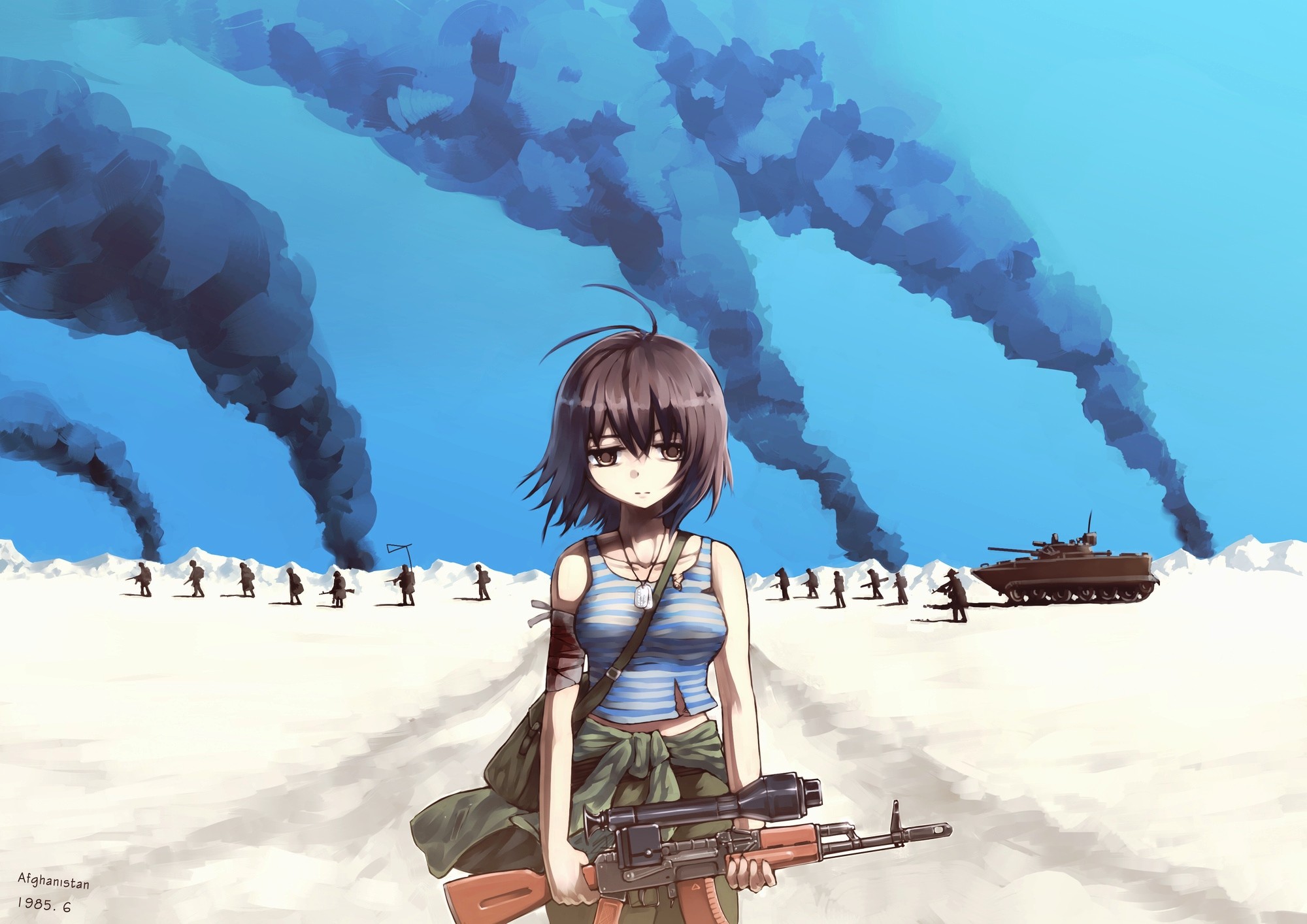 2000x1414 animated girl soldier wallpaper other