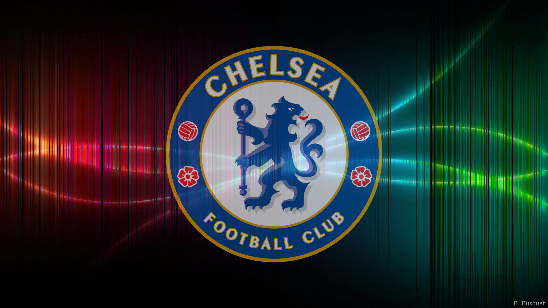 1920x1080 Black Chelsea football wallpaper with vertical lines