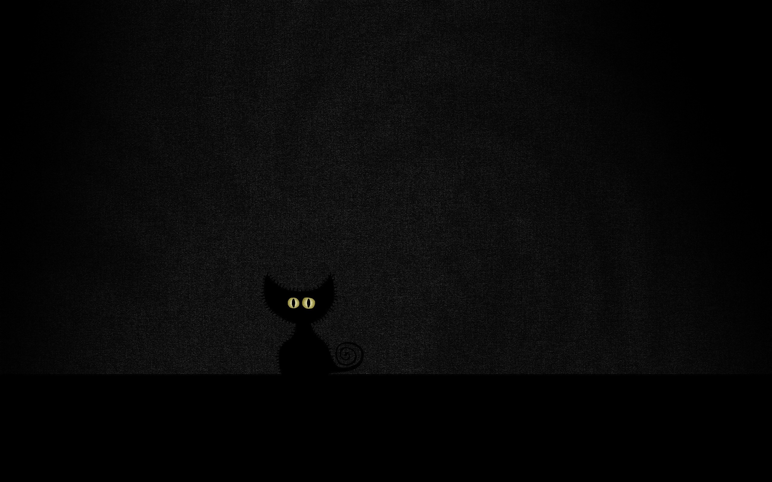 2560x1600  Wallpaper eyes, minimalism, black, cat