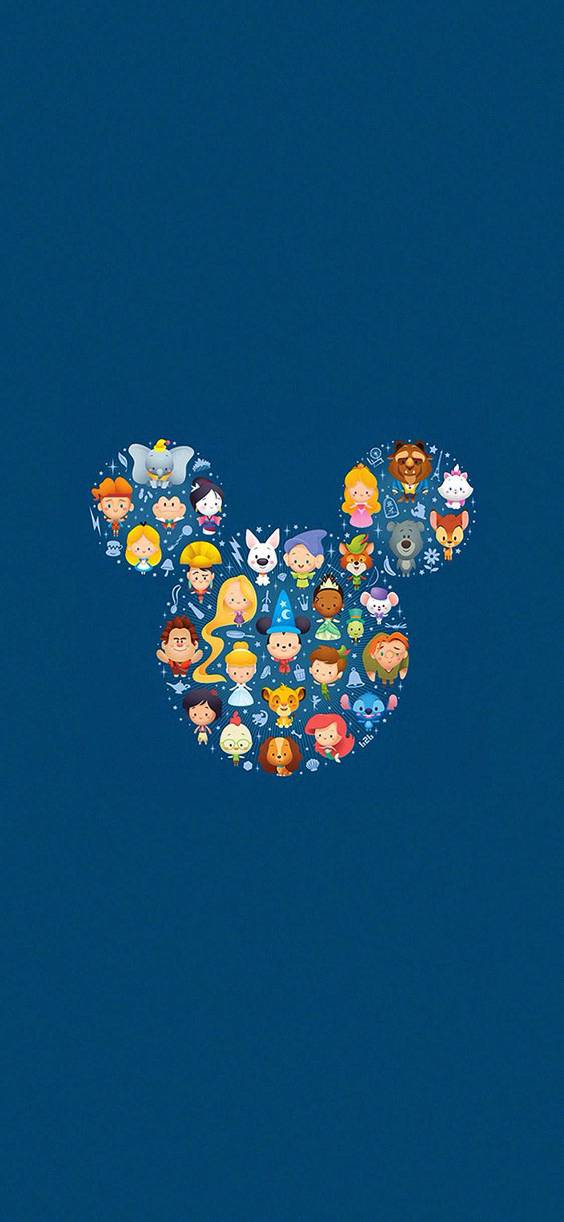 1125x2437 Cute Disney characters iPhone X Wallpaper