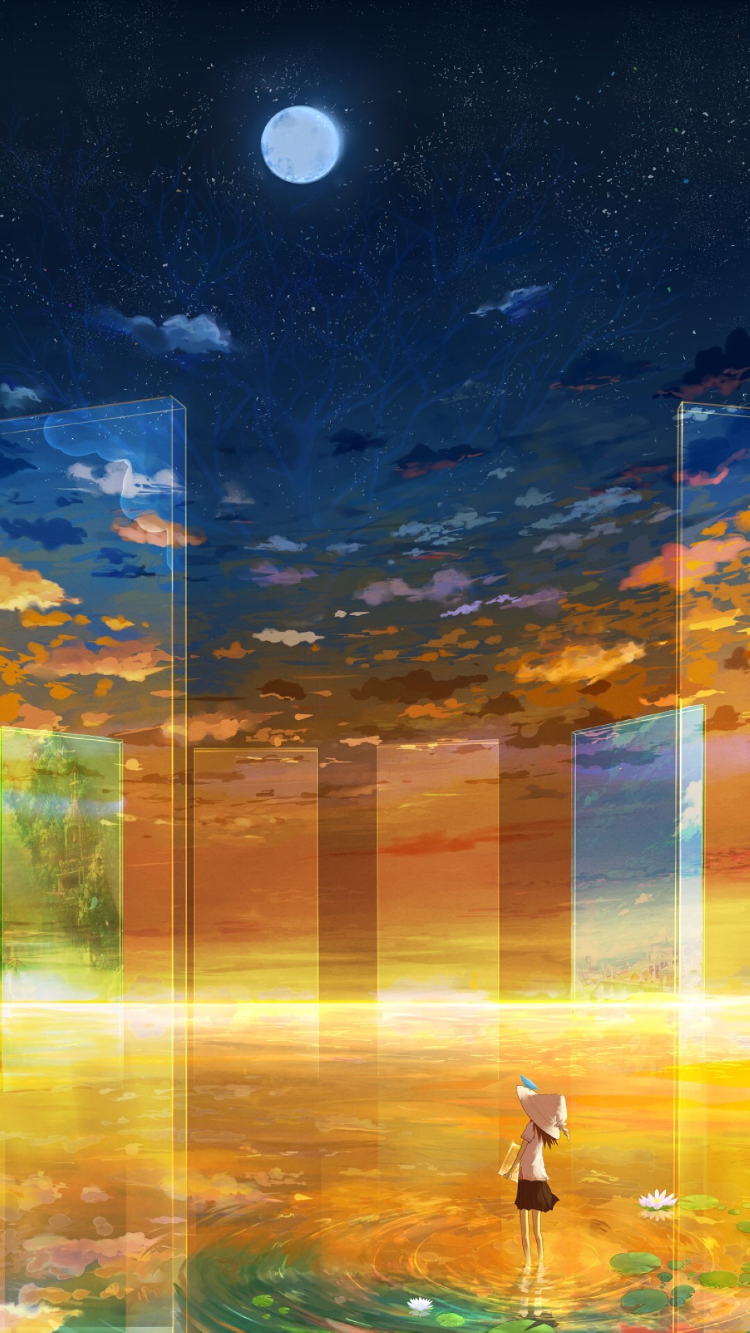1080x1920 Anime sunset background