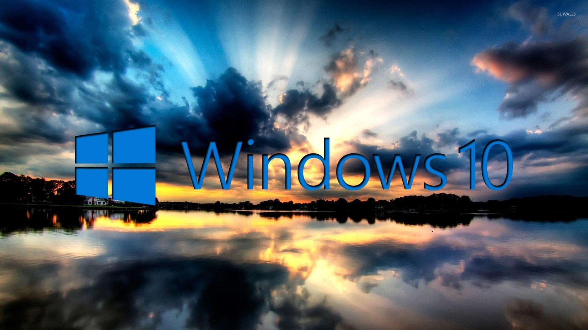 1920x1080 Windows 10 on the reflected clouds [3] wallpaper