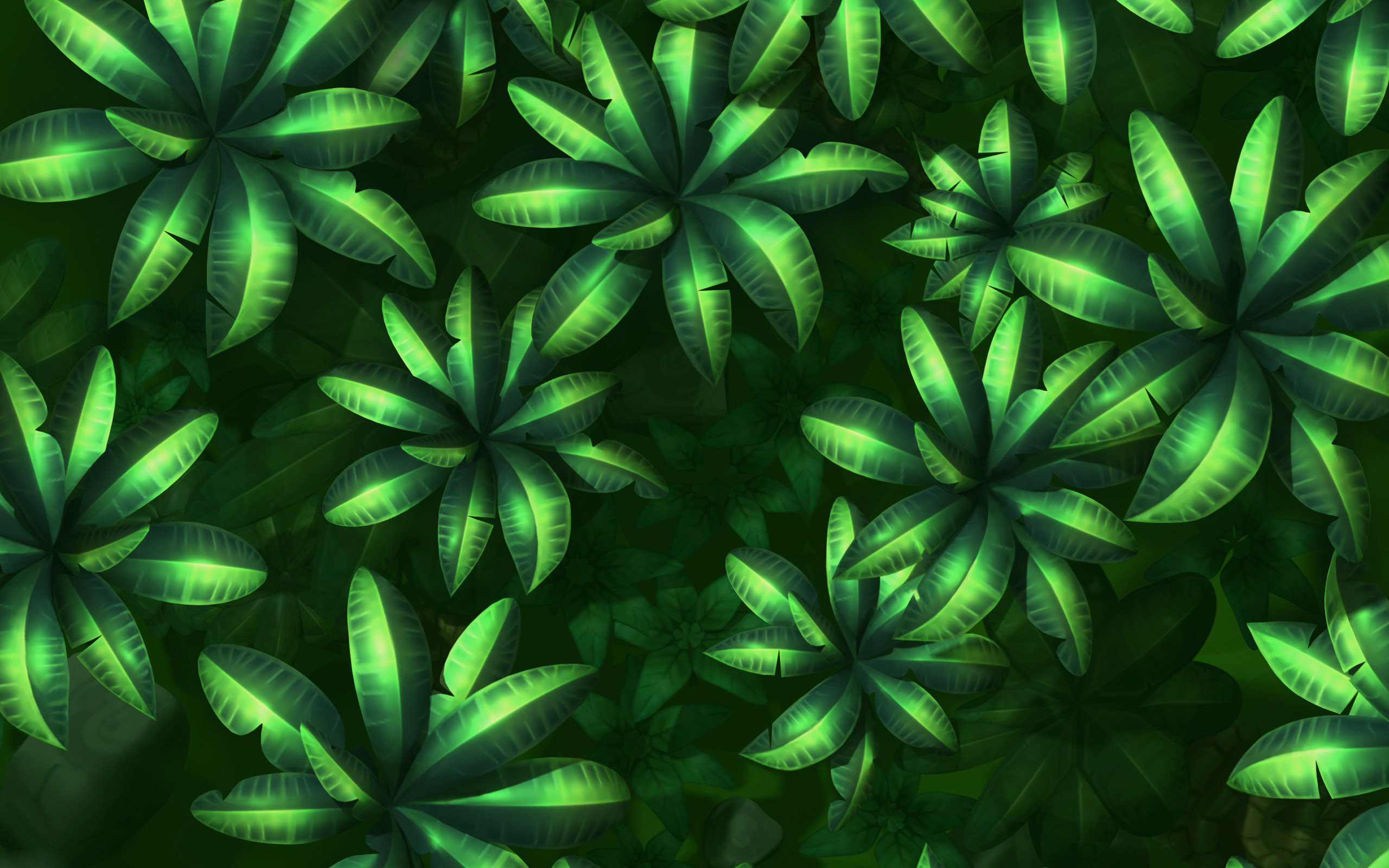 2560x1600 ... Green leaves HD Wallpaper 