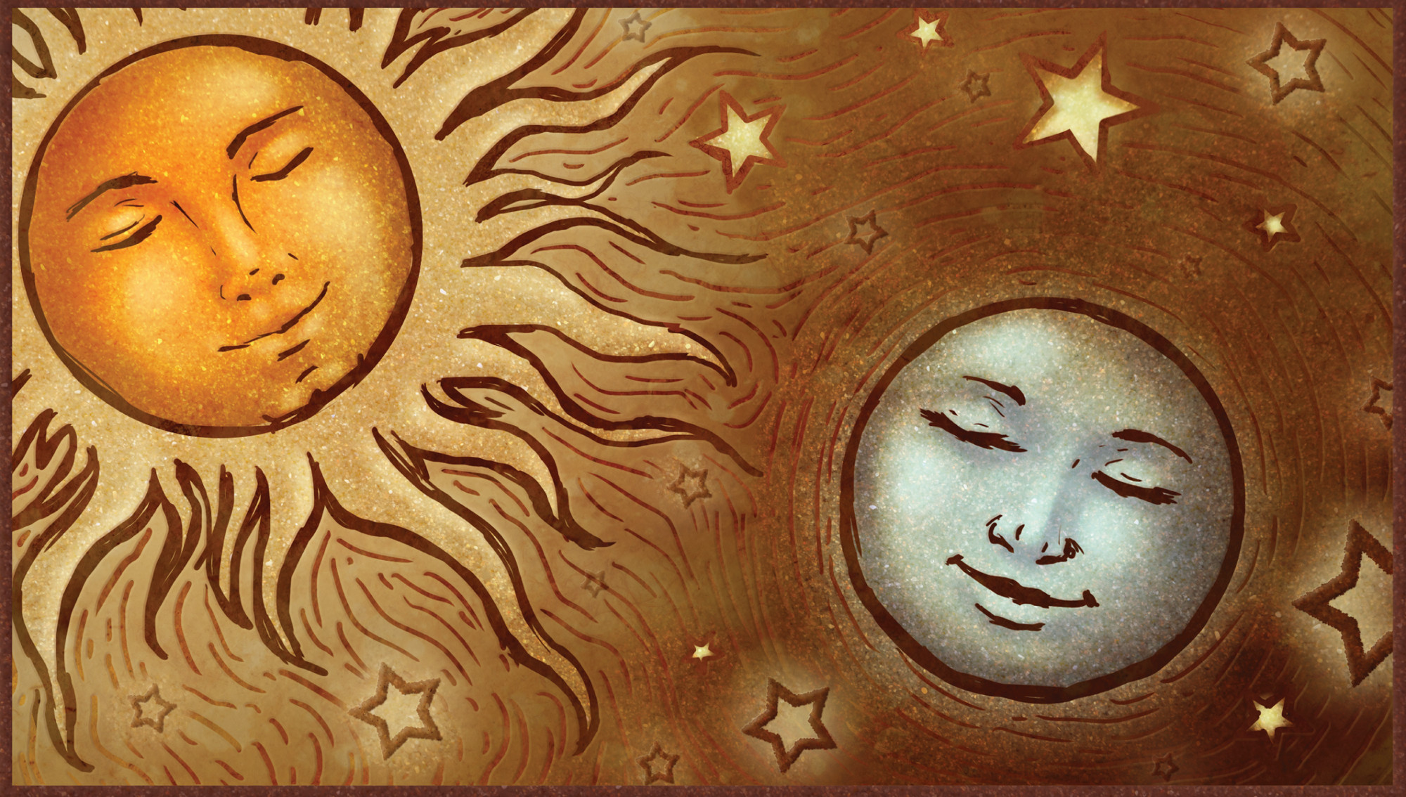 Celestial Sun And Moon Wallpaper.