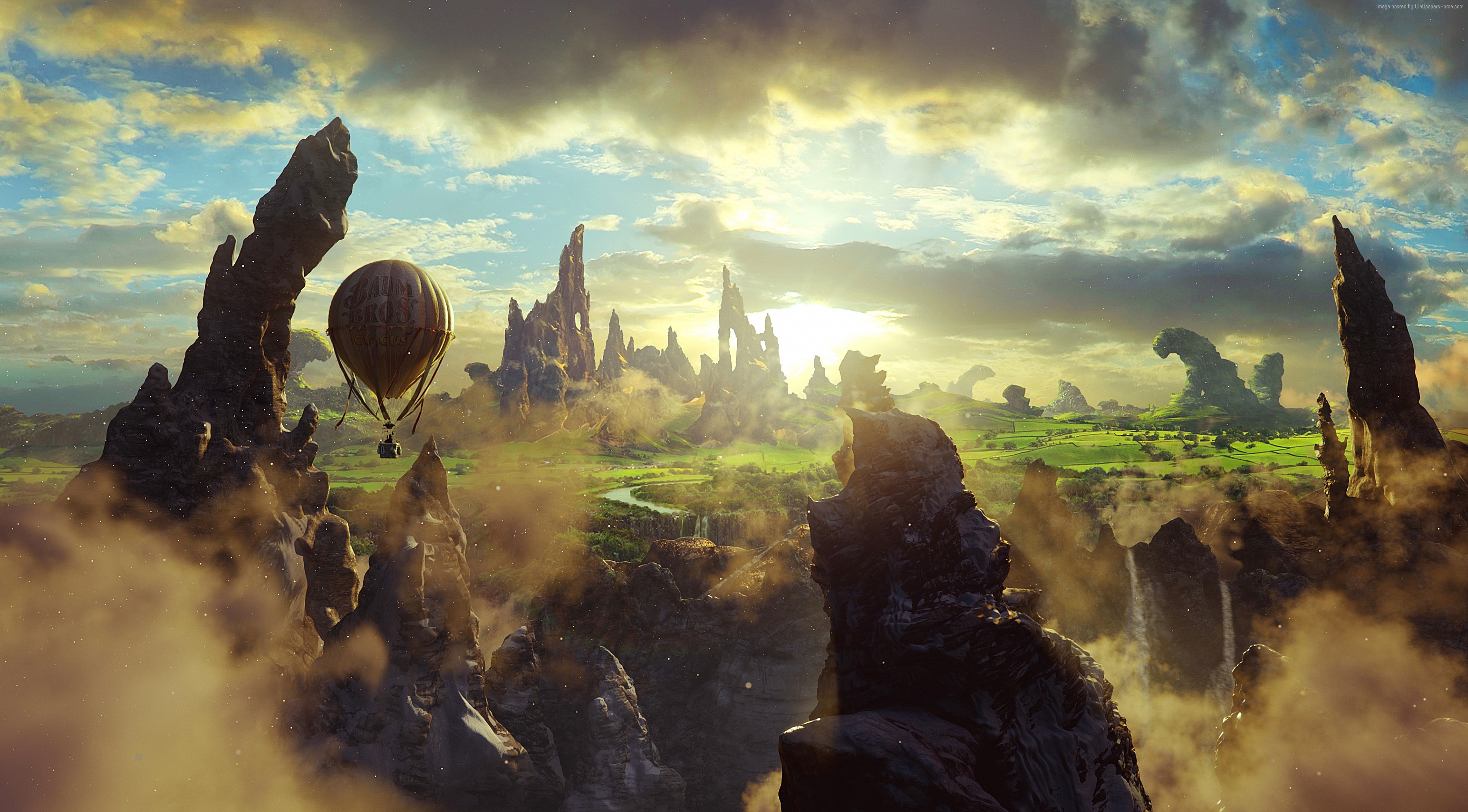 3840x2125 Oz: the Great and Powerful, 4k, 5k wallpaper, fantasy, cliffs, ...