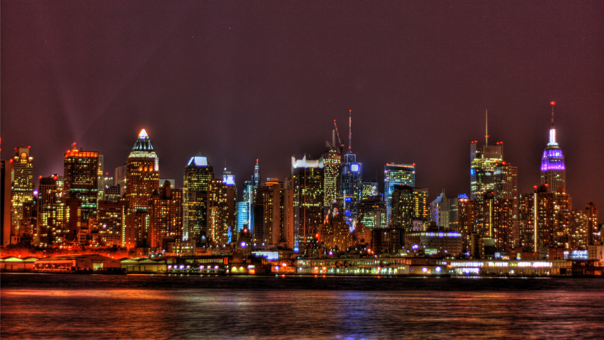 1920x1080 New York City Skyline At Night Hd